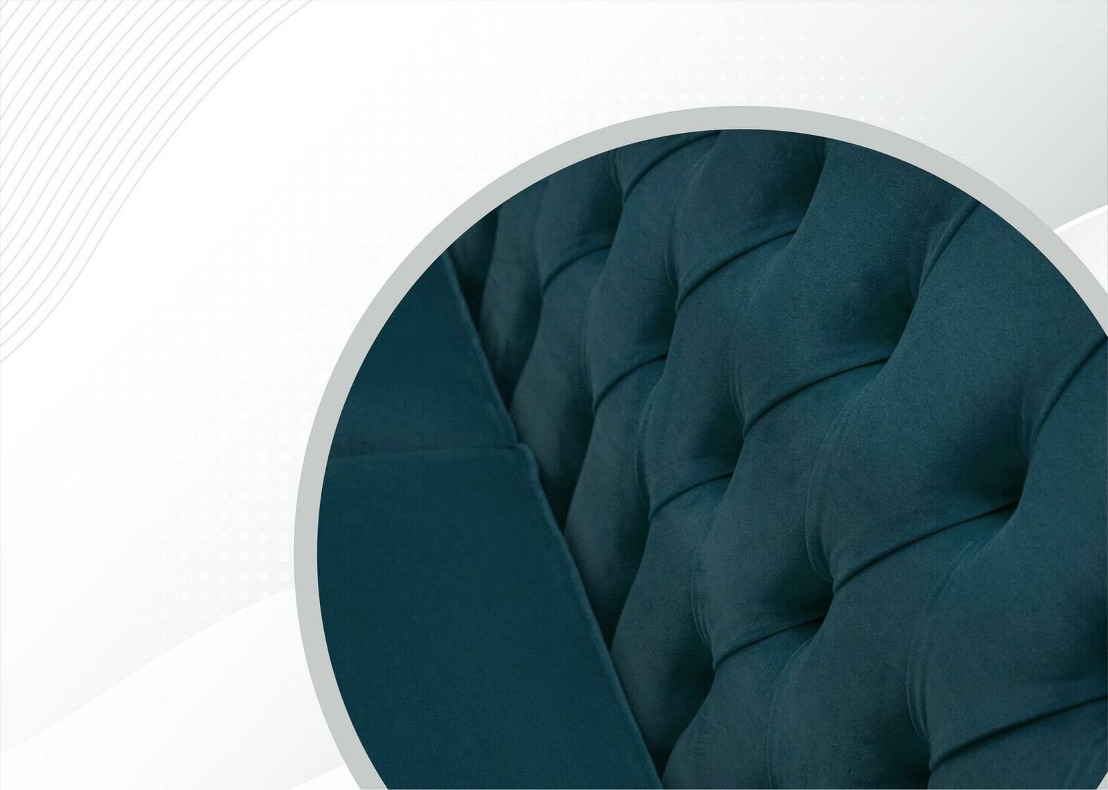Stoff JVmoebel Chesterfield Design Couchen Sofa Polster Neu Chesterfield-Sofa, Wohnzimmer Textil Sofas Blau
