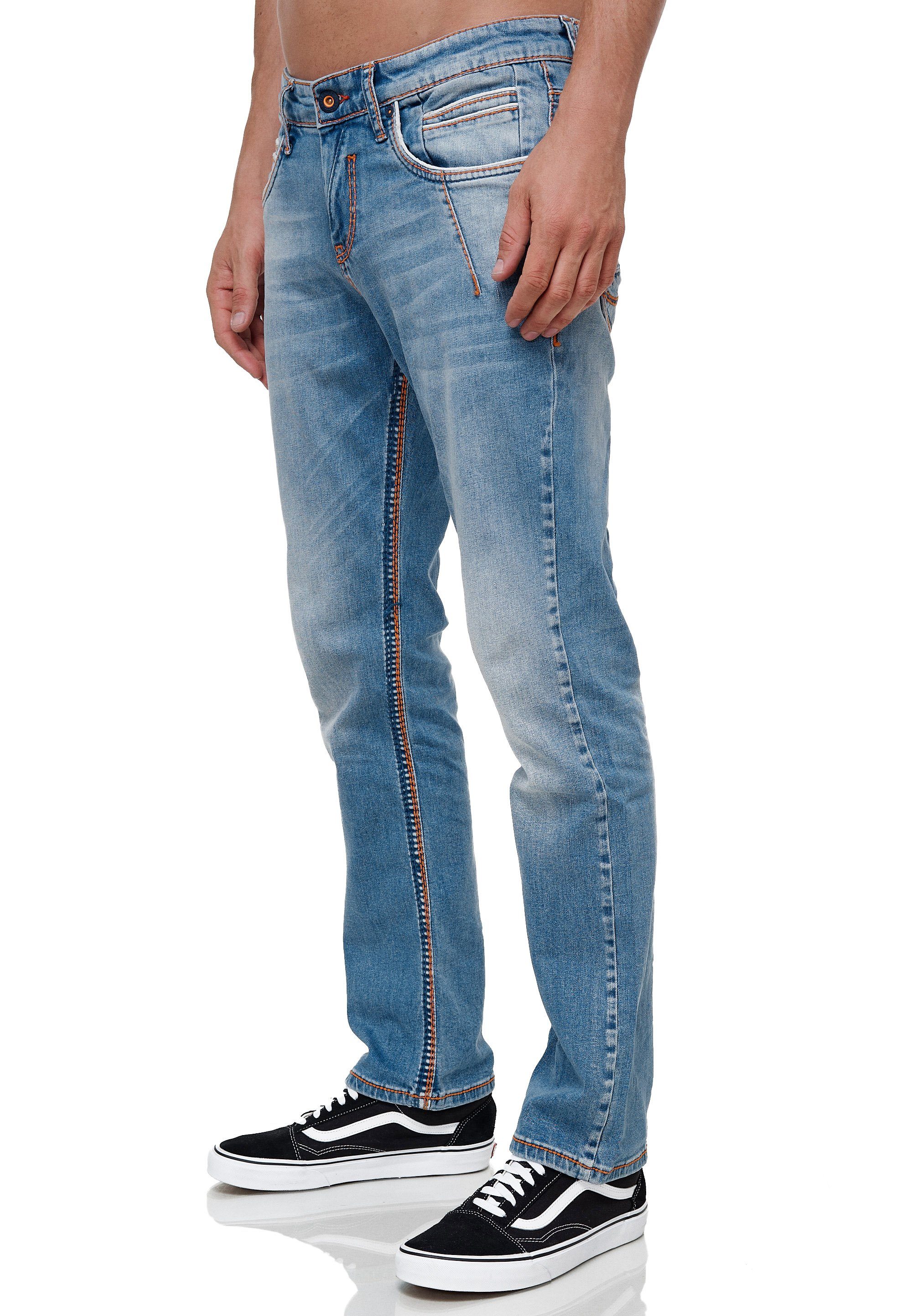 Rusty Neal Straight-Jeans in Used-Optik modischer