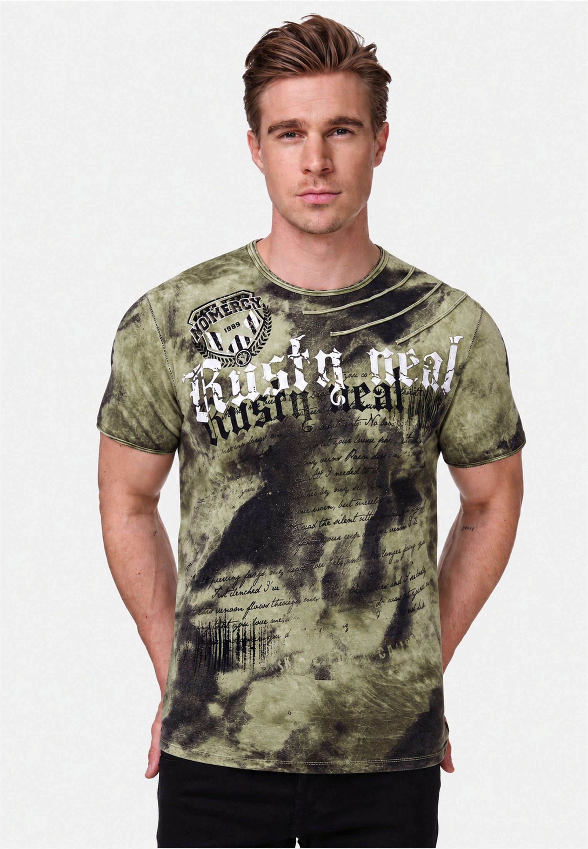 Rusty Neal T-Shirt mit toller Batik-Optik