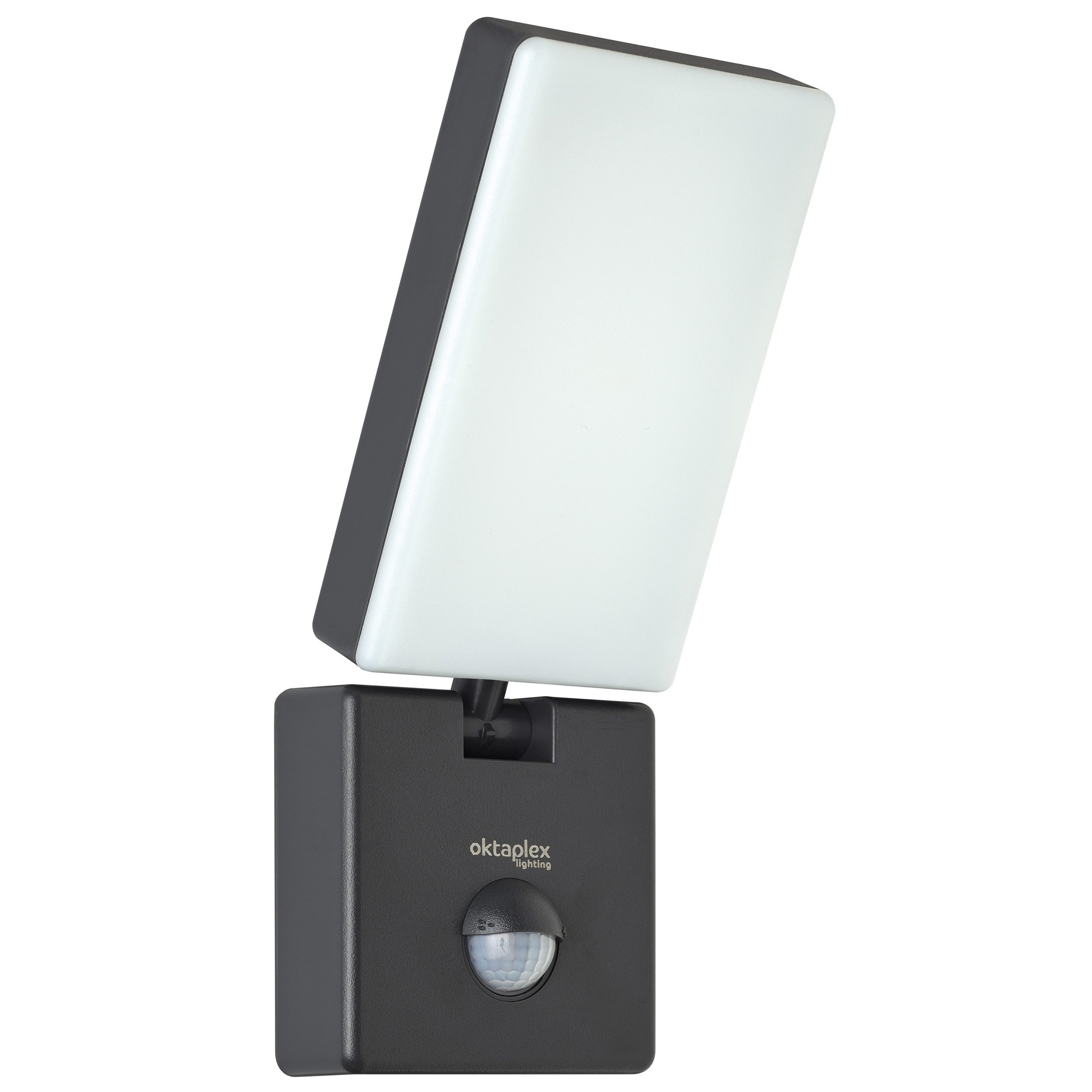 Oktaplex lighting LED Außen-Wandleuchte LED Außenlampe mit Bewegungsmelder schwenkbaren Leuchtkopf 800lm IP65, Bewegungsmelder, LED fest integriert, Warmweiß, flexible Außenlampe IP65 Leuchte 10W 800lm anthrazit