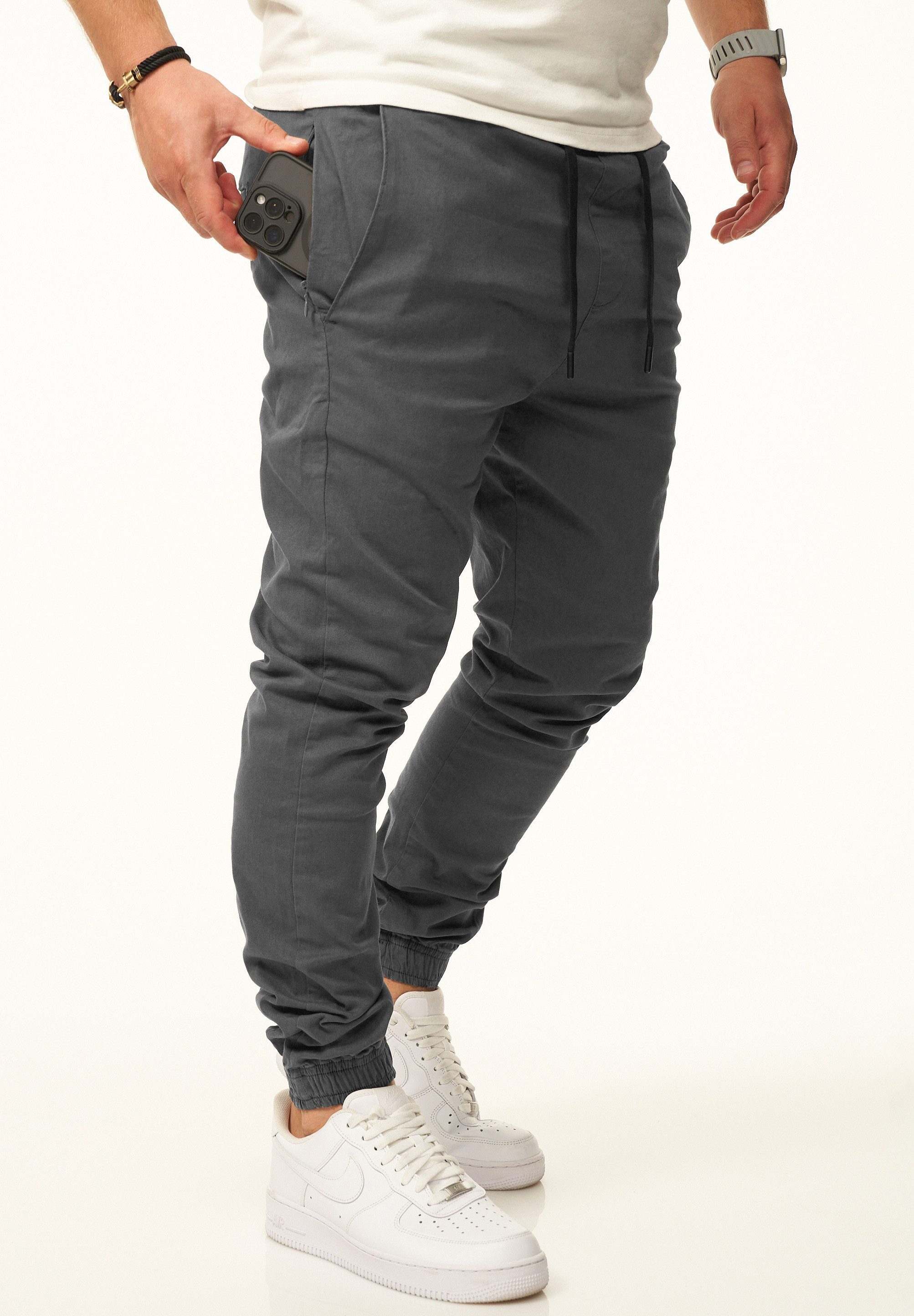 DAILY COTTON Chinohose als Jogger Jeans Freizeithose mit Gummibund Stoffhose im Regular-Fit mit Extra Save-Pocket – Bild 4 von 5