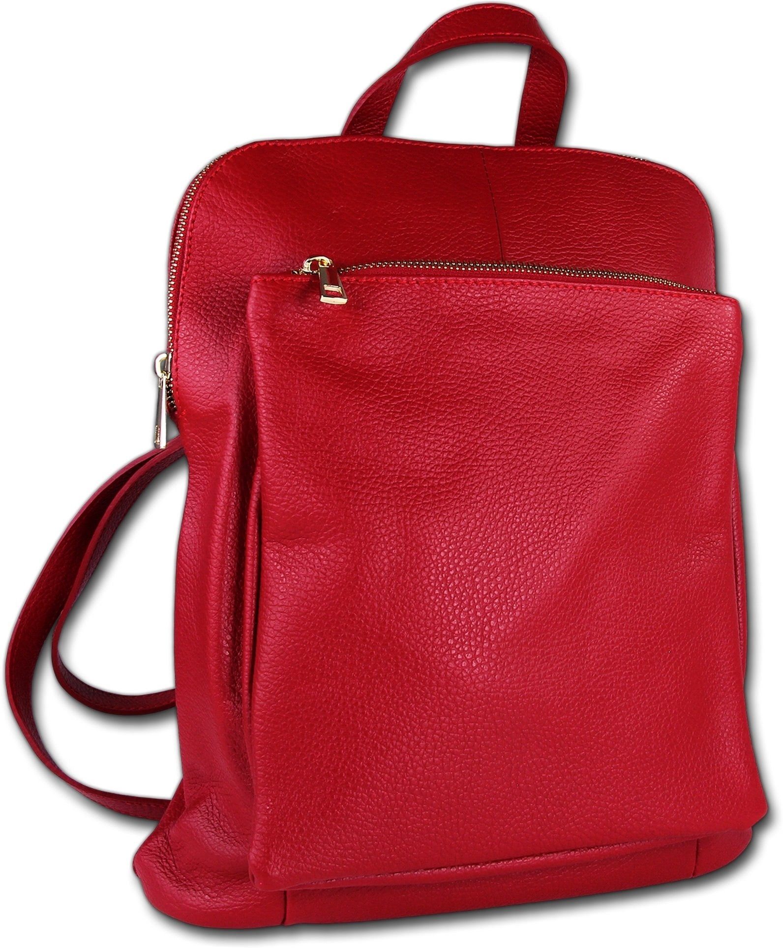 Toscanto Cityrucksack Toscanto Cityrucksack Freizeit (Cityrucksack), Damen Tasche Echtes Leder rot, Made-In Italy