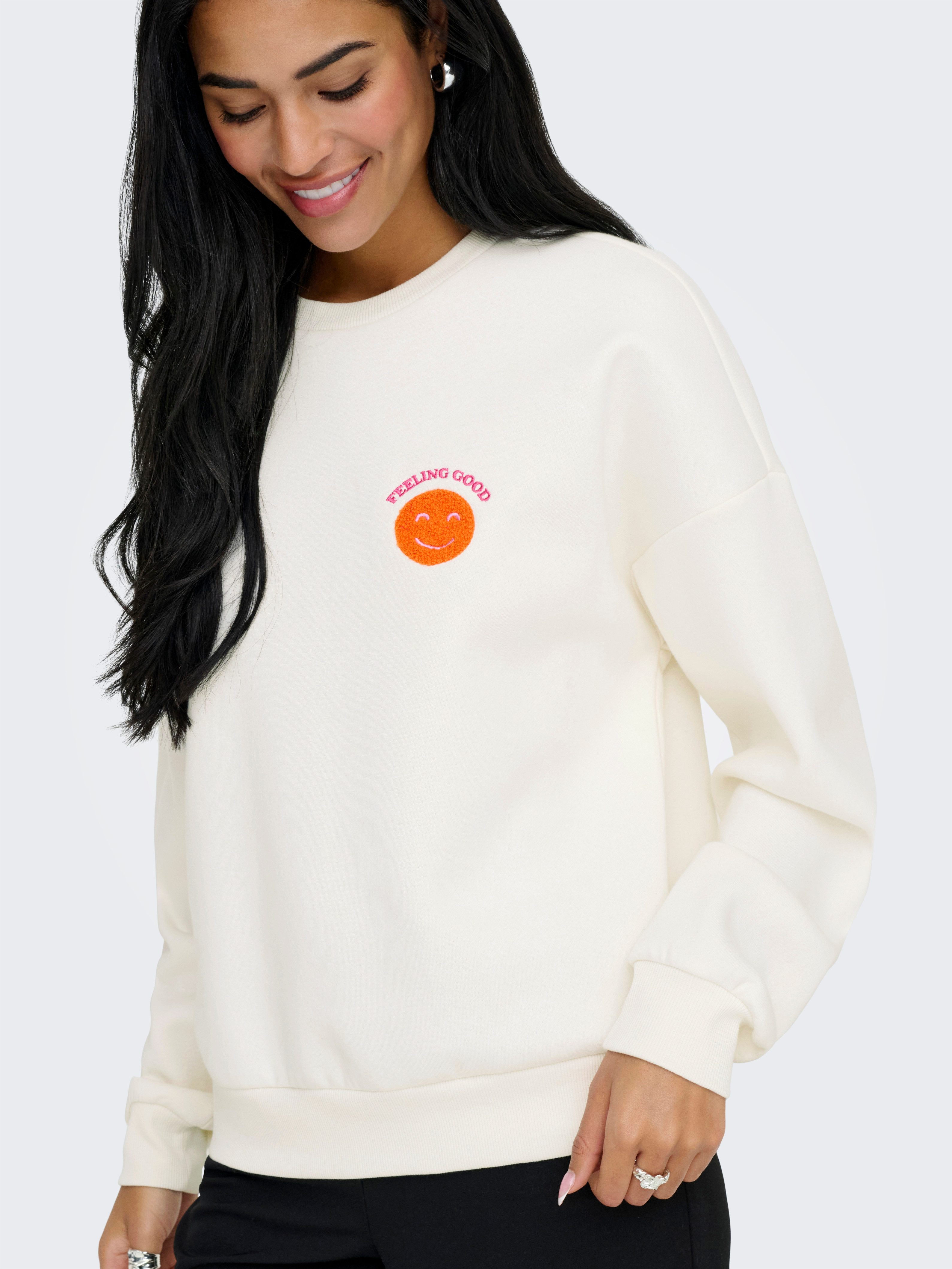 ONLY Sweatshirt ONLDAZE L/S O-NECK TERRY PRINT CS SWT mit Print auf der Vorder- und Rückseite