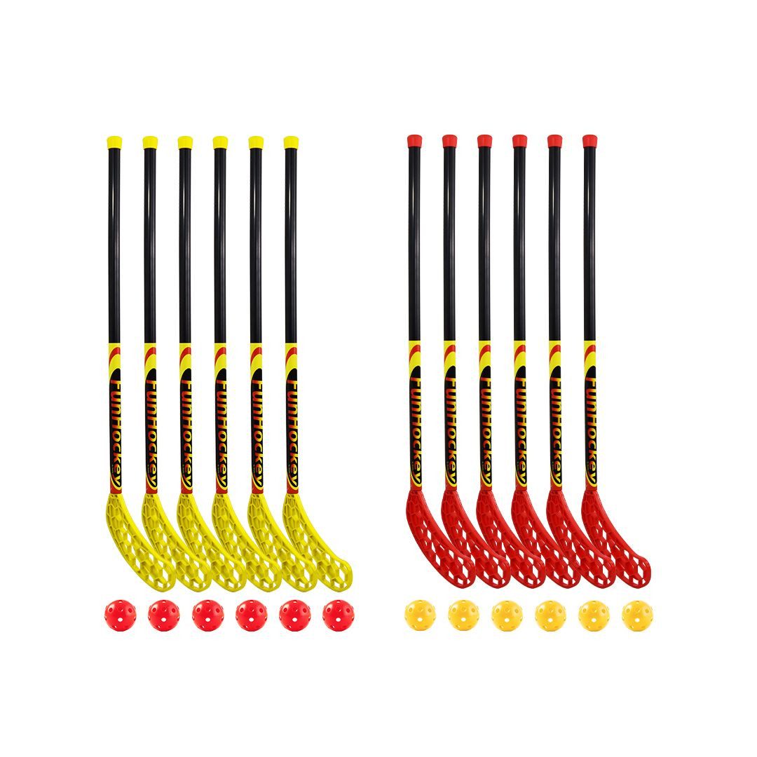 Bandito Feldhockeyschläger FunHockey Schläger-Set, 4 Schläger, 4 Bälle, 1 Tasche FunHockey Schläger-Set