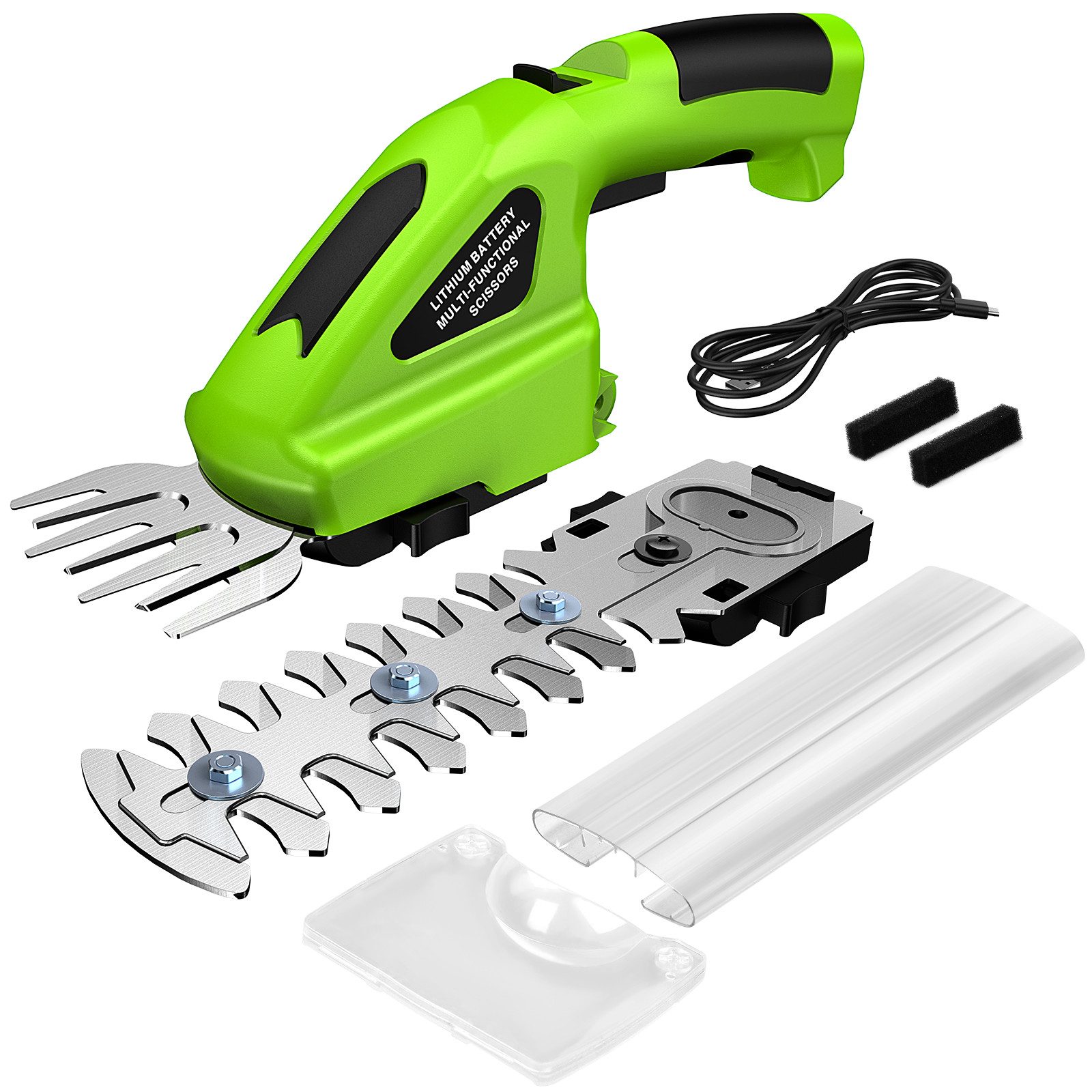 AIBISTAR Akku-Heckenschere Elektrische Heckenschere, 2-in-1, 1100 U/min, 2000mAh, Kabellose, 7,2 V,2000mAh,2-in-1 Funktion (Rasentrimmer & Heckenschere)