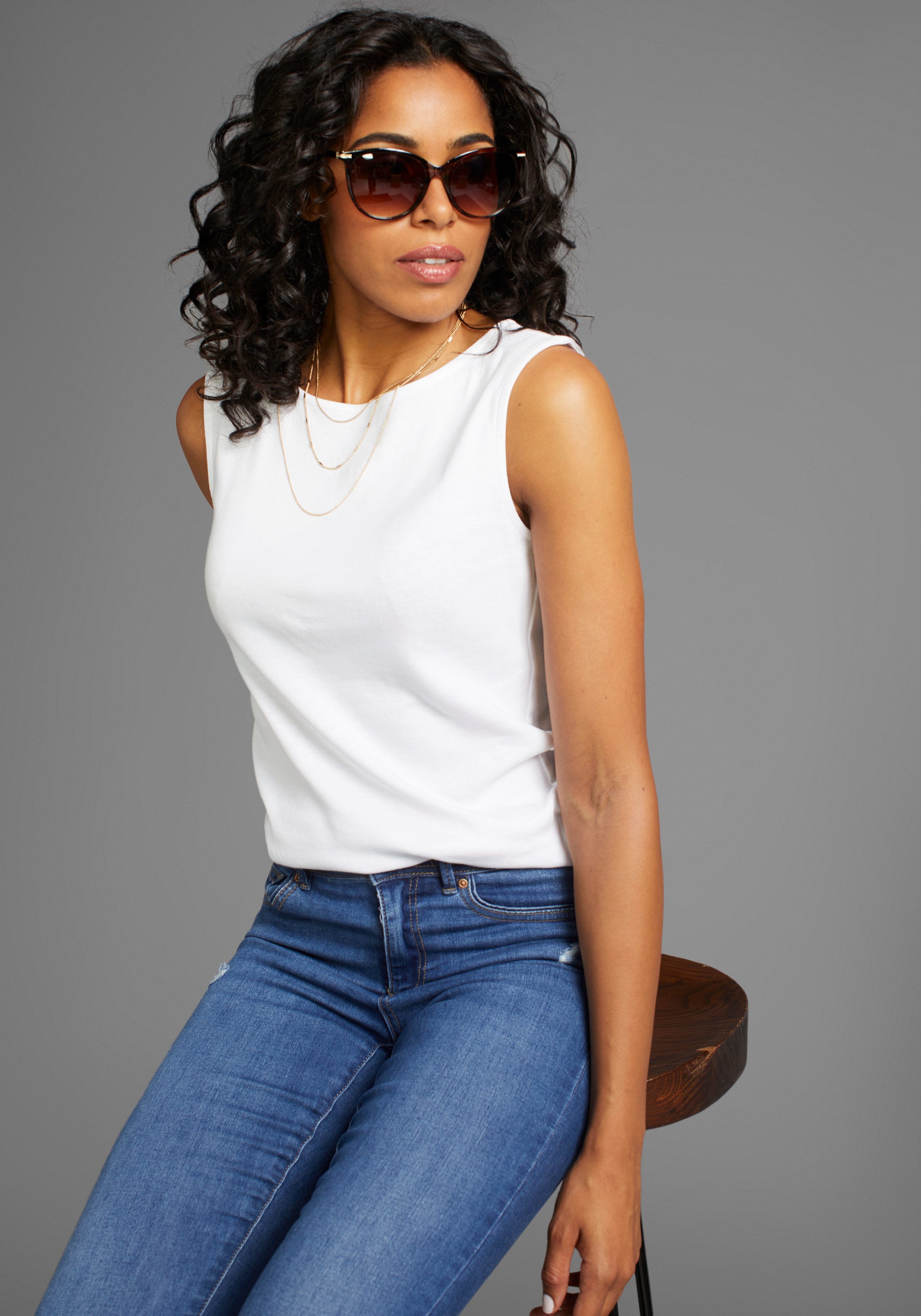 Laura Scott Sonnenbrille für Damen mit dezenter Strassapplikation - NEW günstig online kaufen