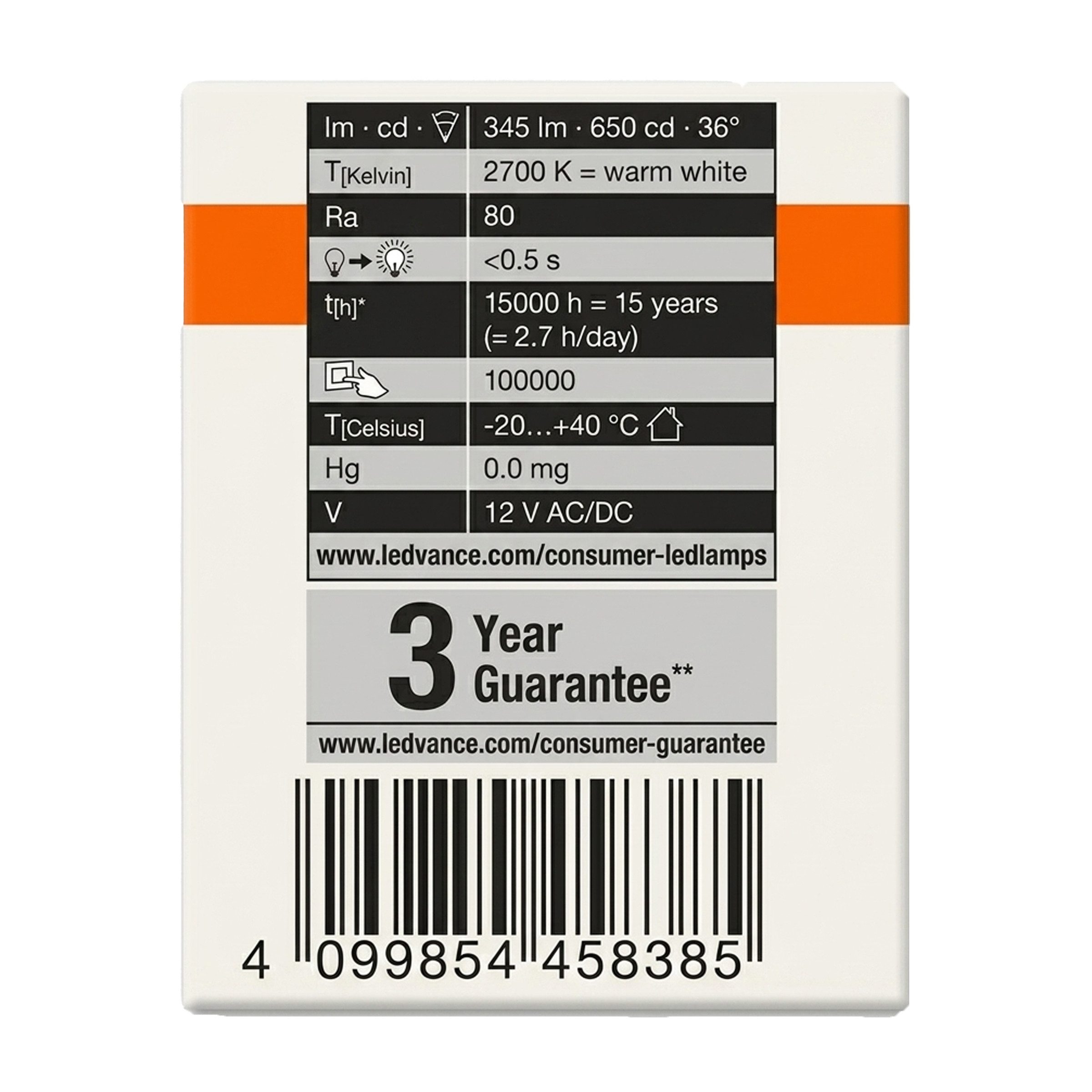 Osram LED-Leuchtmittel Osram LEDSMR163536 3,4W/827 12V GU5.3 – Dimmbar, Warmweiß (6er-Pack), 6 St.