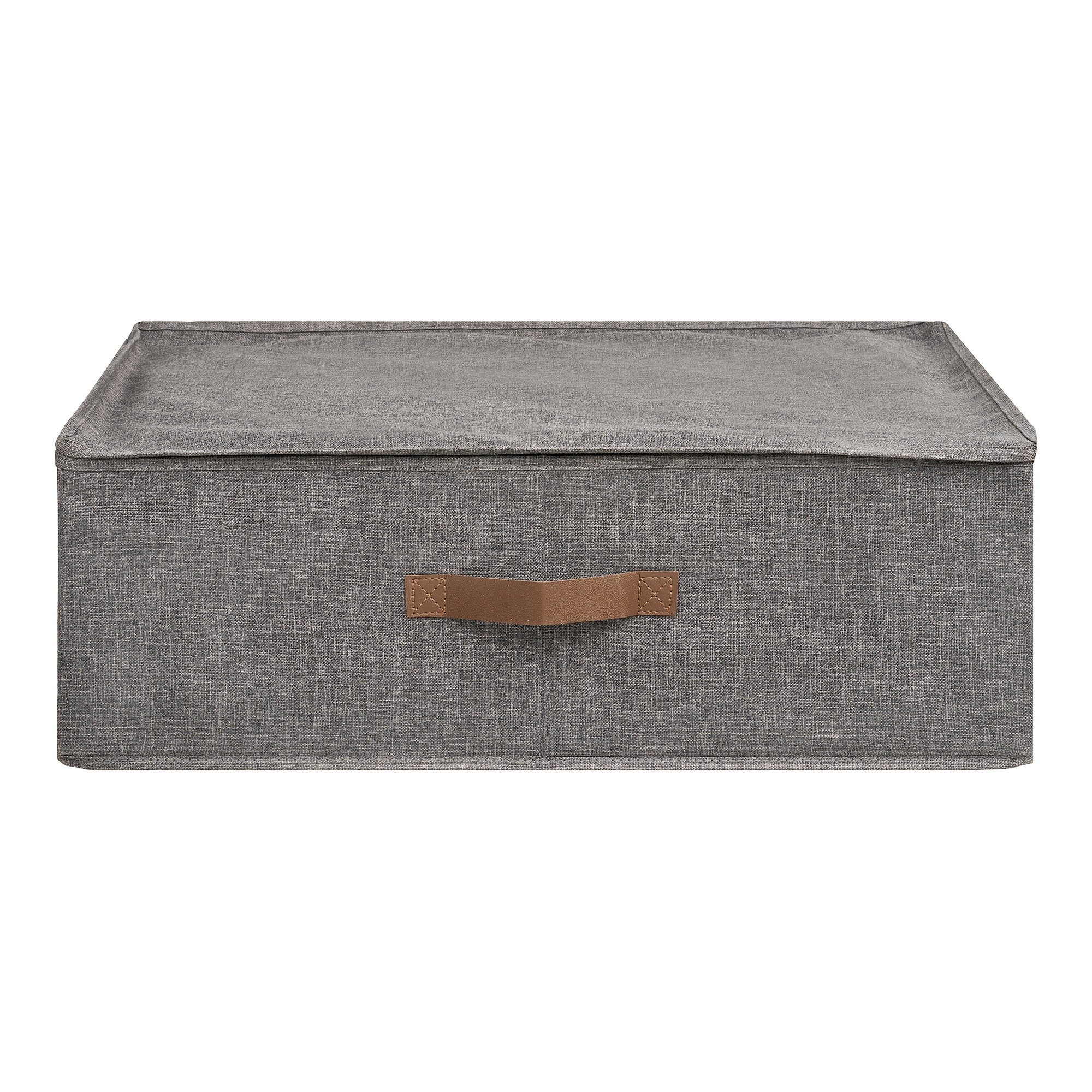 tinkaro Dekoobjekt Noto Organizer Textil 56 x 47 x 18 cm Dunkelgrau (1 St), Stauraumbox aus Polyester für Wohn- und Arbeitsbereiche im Haus