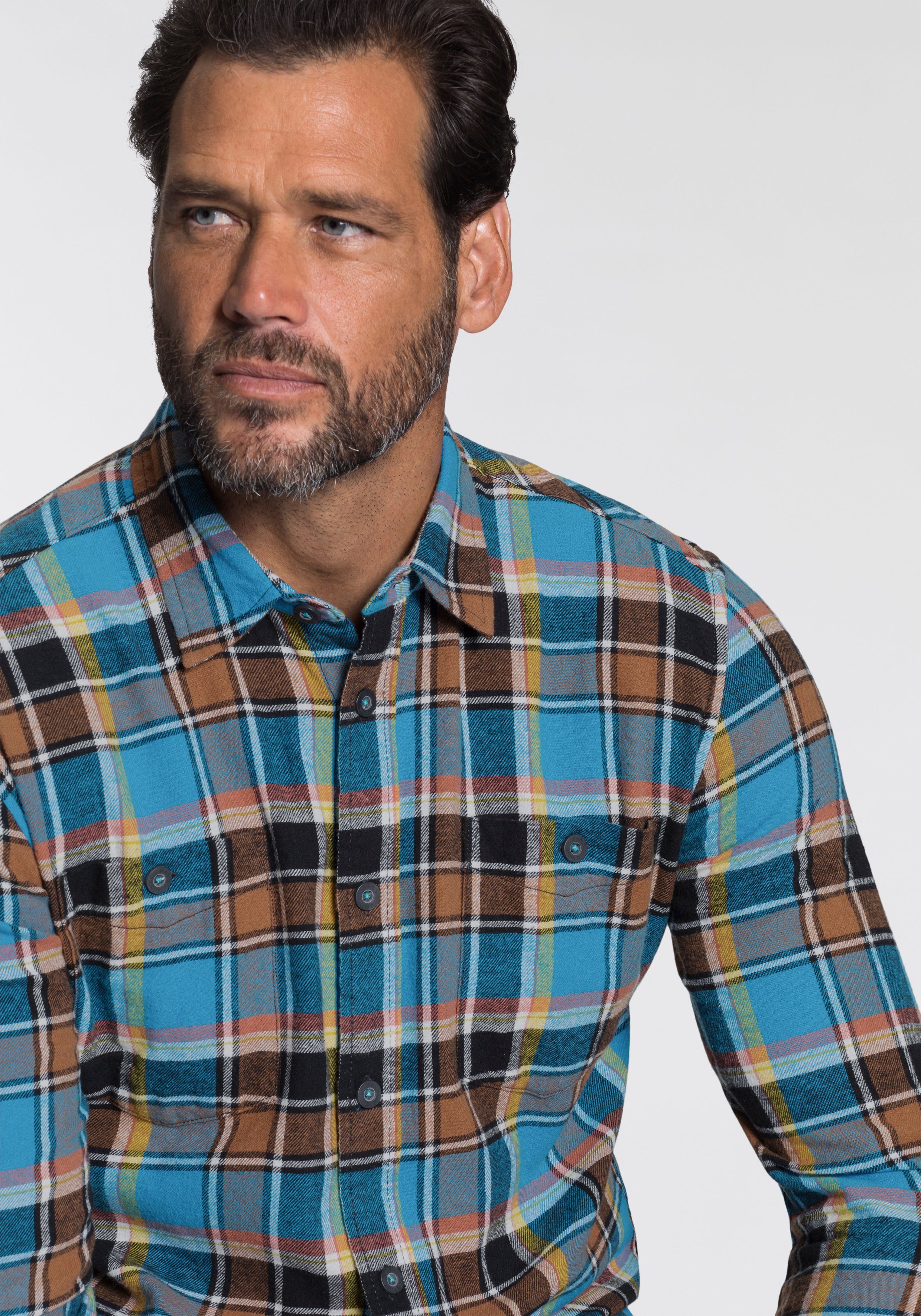 Man's World Flanellhemd mit 2 Brusttaschen günstig online kaufen