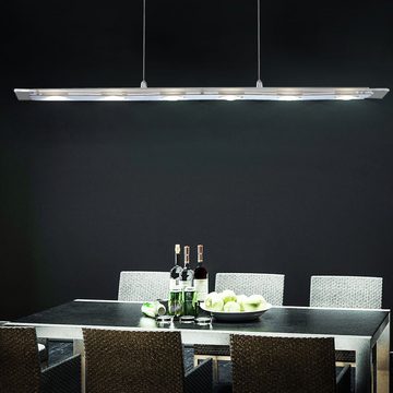 etc-shop LED Pendelleuchte, LED-Leuchtmittel fest verbaut, Warmweiß, 30W LED Chrom Hänge Leuchte Ess Zimmer Küchen Decken Glas Pendel Spot