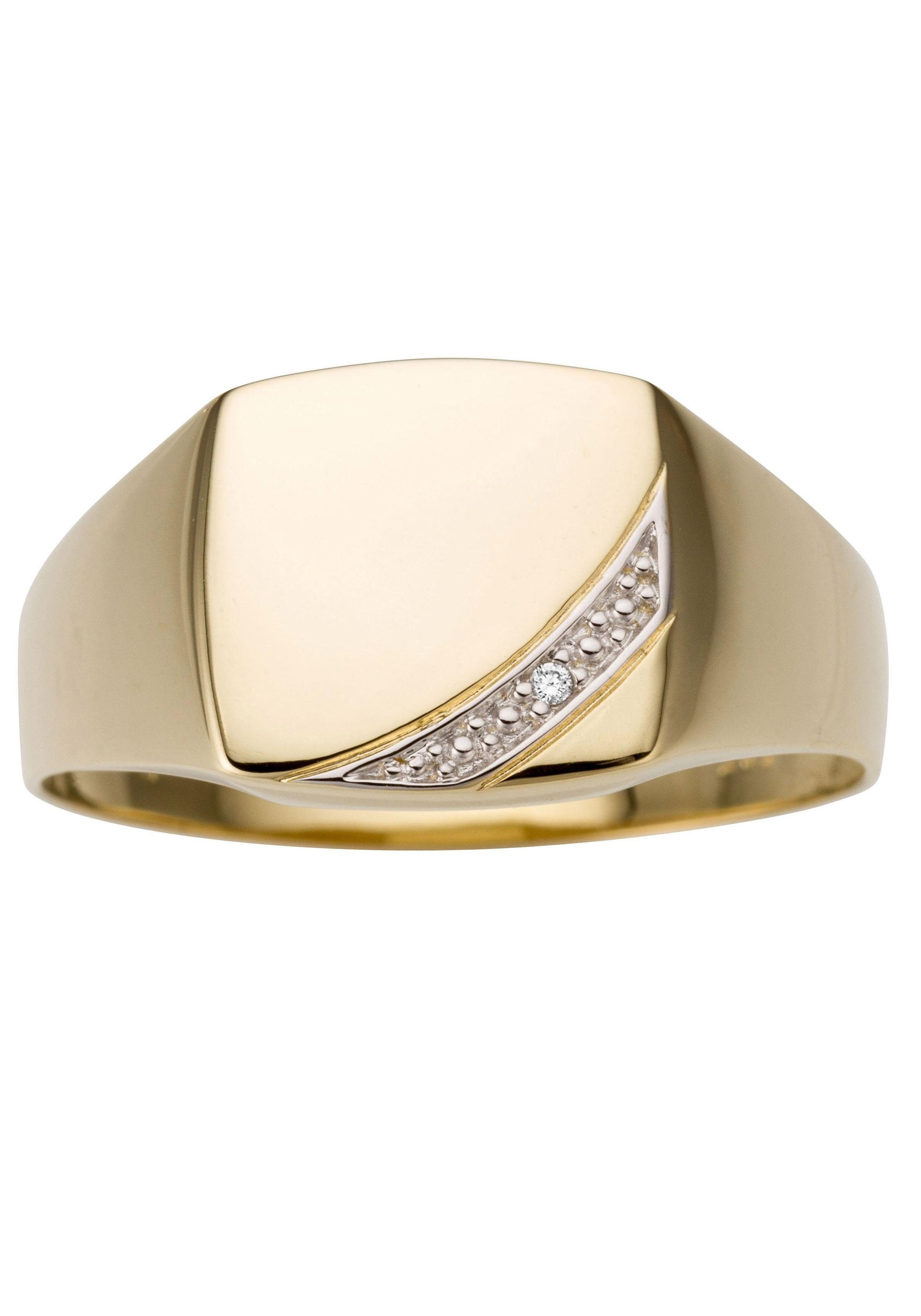 Firetti Goldring Schmuck Geschenk Gold 333 Herrenring Goldring Siegelring, mit Brillant