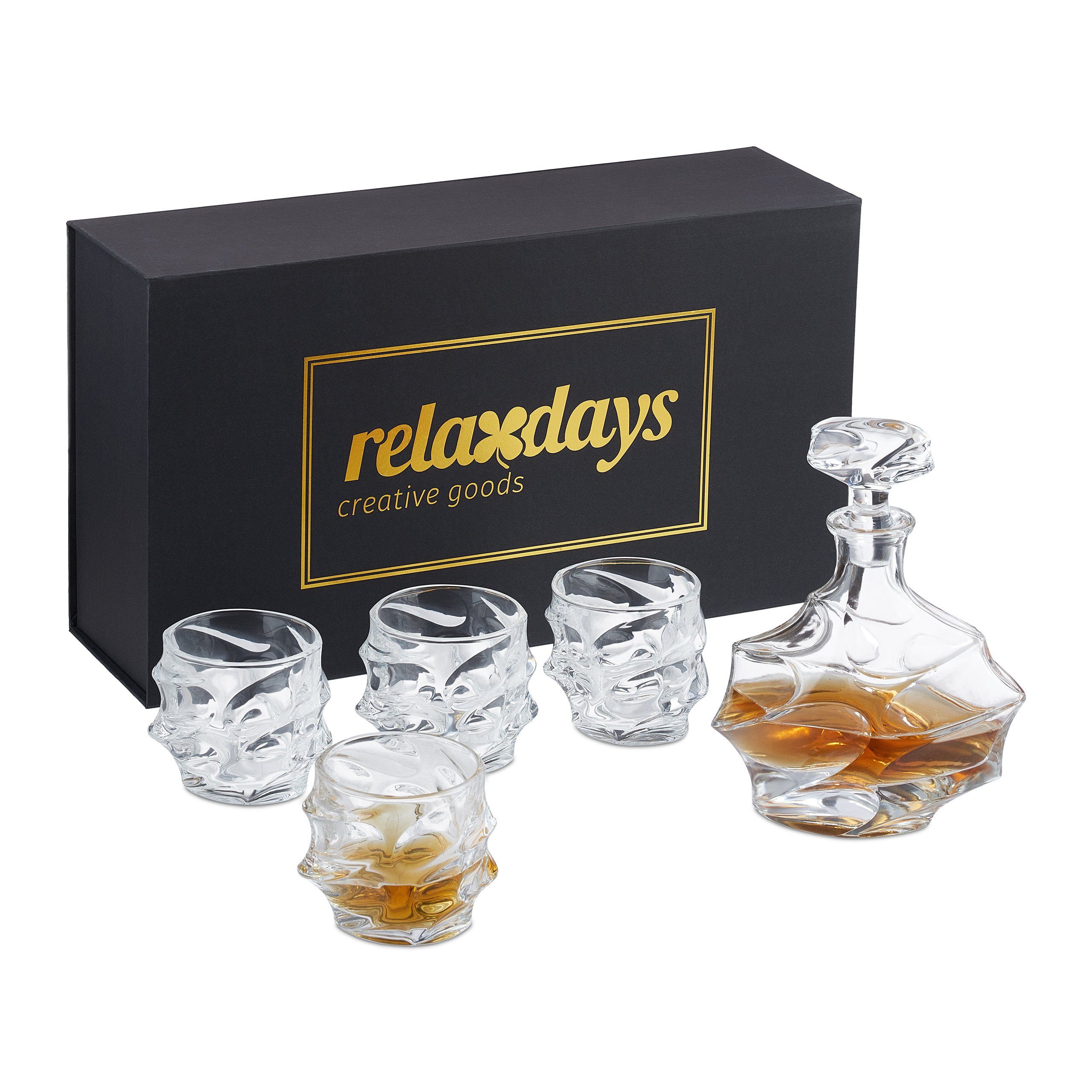 relaxdays Скло-Set Whisky Set 5-teilig, Glas
