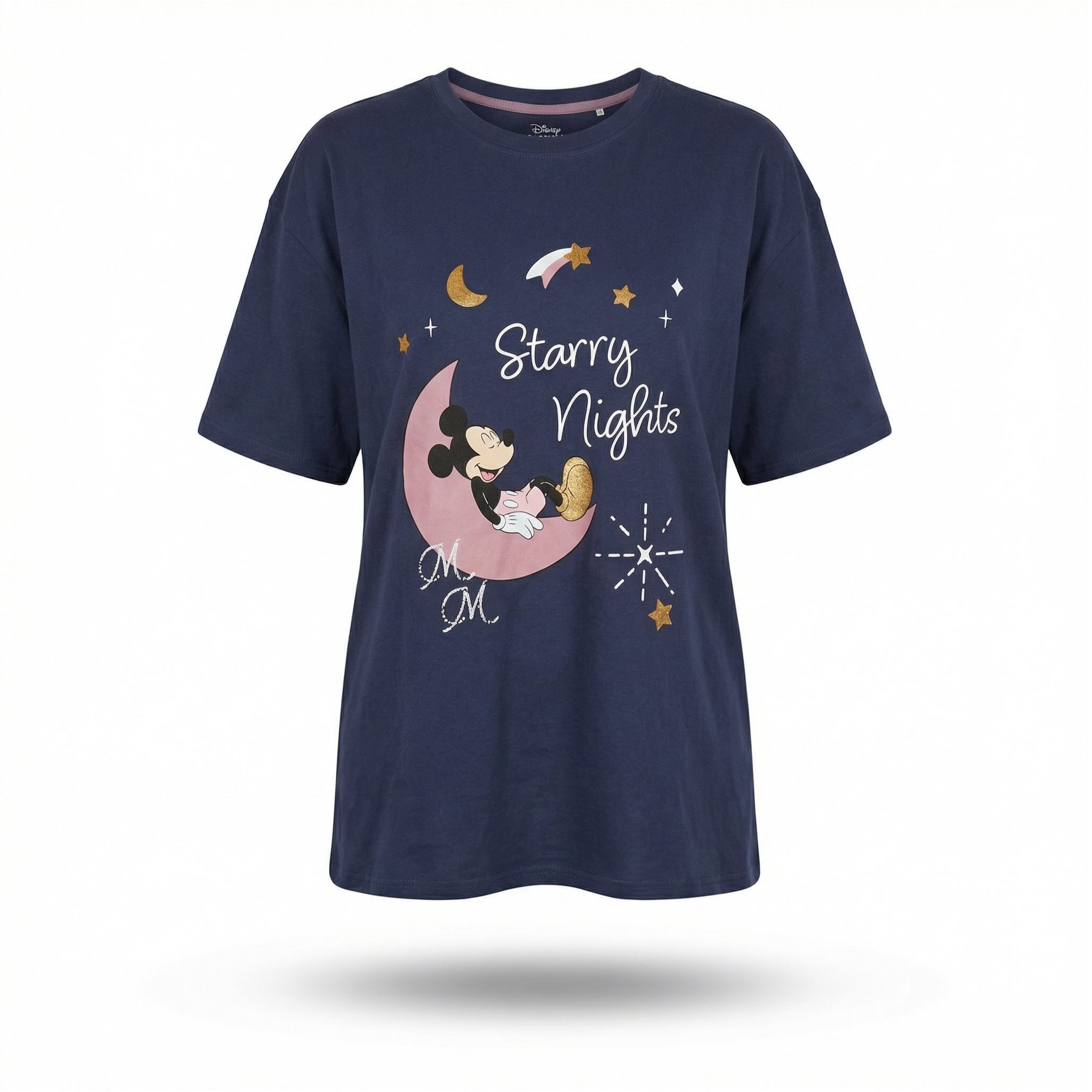 Disney Pyjamaoberteil Disney Mickey Maus Damen kurzarm Schlafshirt S-XL 100% Baumwolle