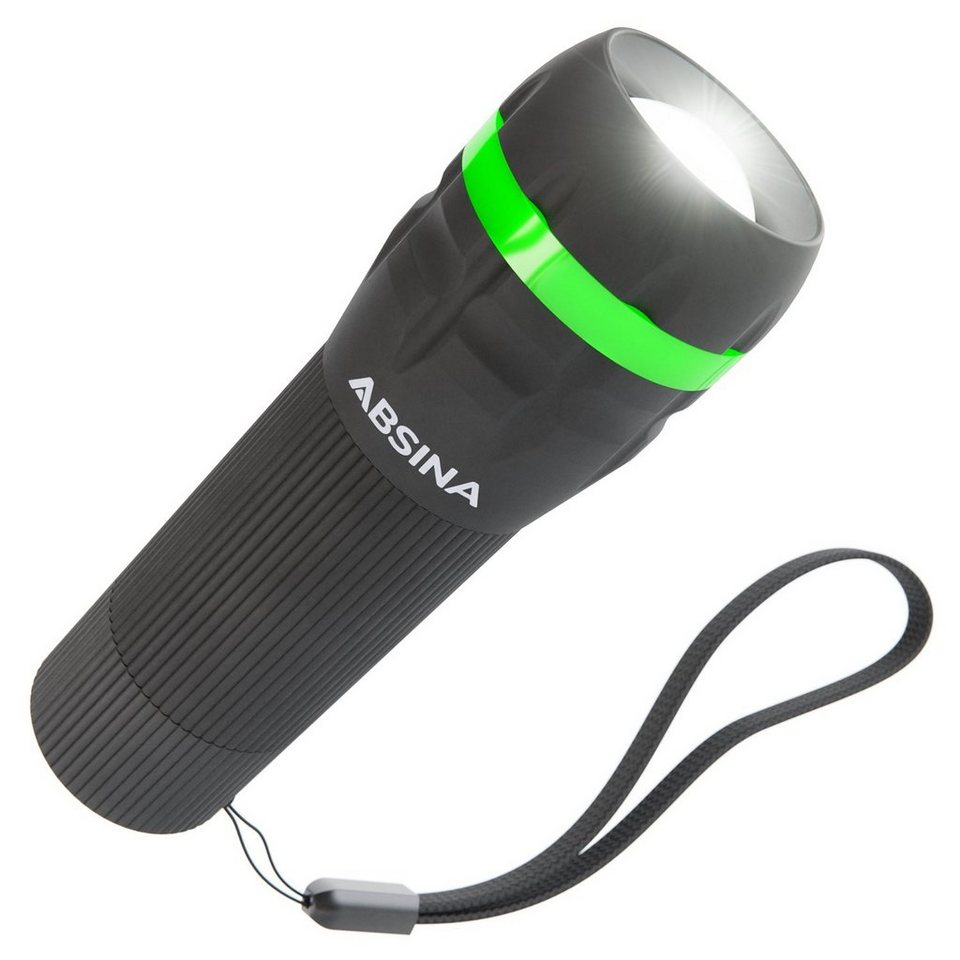 ABSINA LED Taschenlampe LED Taschenlampe Mini Handlampe Leuchte Batterie  fokussierbar (1-St)