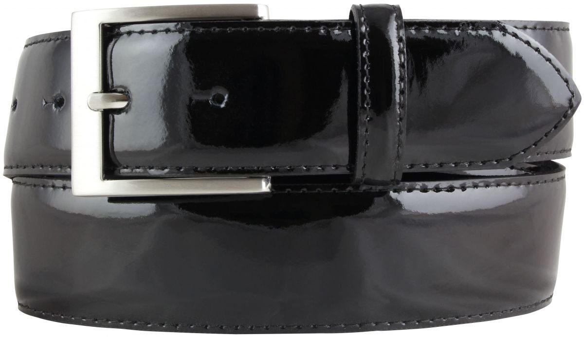 Ledergürtel Lack-Gürtel aus Leder 4 cm - Glänzender Ledergürtel 40mm Herren - Eleganter Gürtel made in Italy