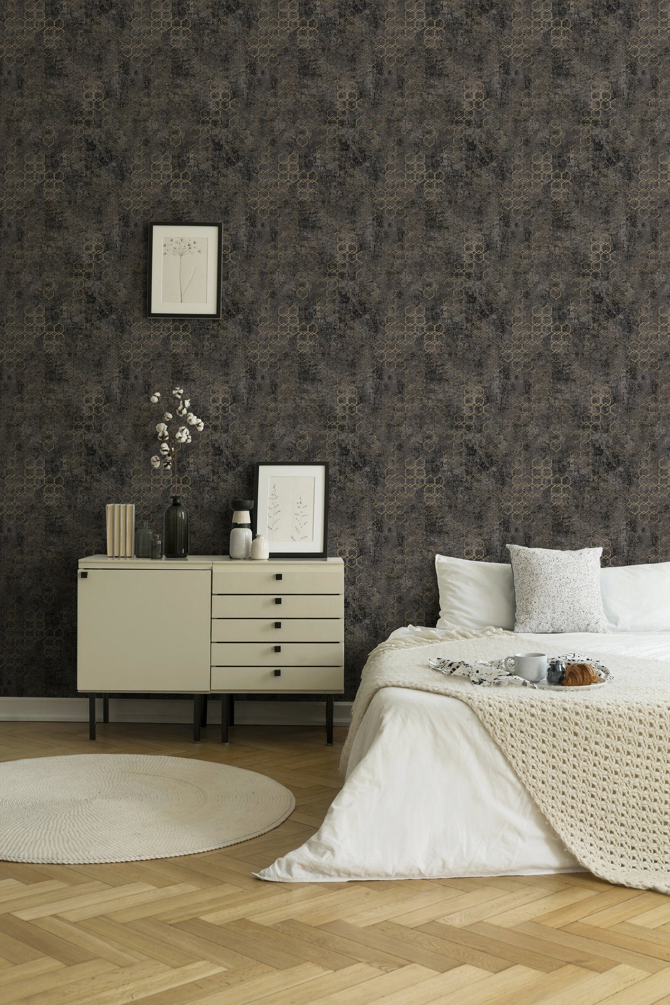 living walls Vliestapete New Walls Urban Grace geometrisch grafisch, leicht strukturiert, gemustert, grafisch, geometrisch, Geometrische Tapete Design Tapeten Wohnzimmer Schlafzimmer Küche Flur