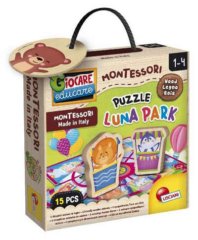 Spiel, Montessori Wood Puzzle Luna Park