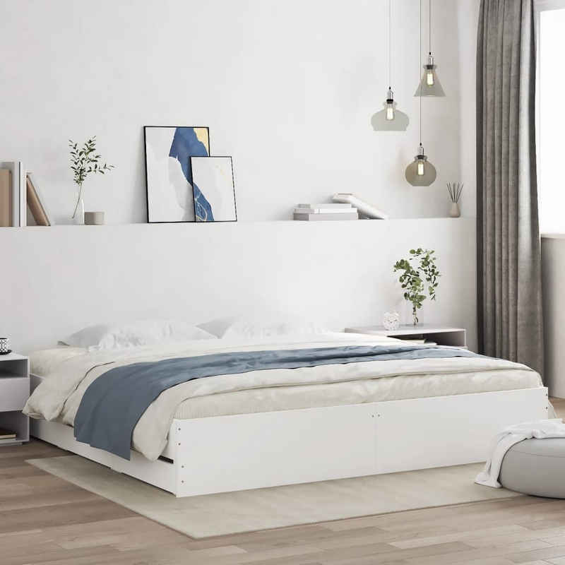 vidaXL Bett Bettgestell mit Schubladen Weiß 180x200 cm Holzwerkstoff