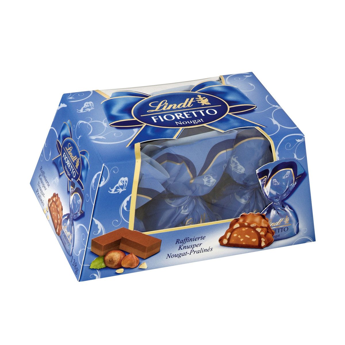 LINDT Schokolade, Lindt Fioretto Präsent knusprige Praline mit Nougat Füllung 138g