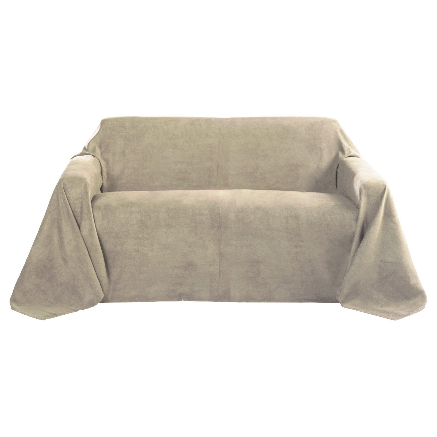 Beautissu Tagesdecke Tagesdecke 210x280 cm Überwurfdecken für Sofa Wildleder Beige, Wildleder-Optik Überwurf Bettabdeckung Tagesdecken & Sofaüberwurf