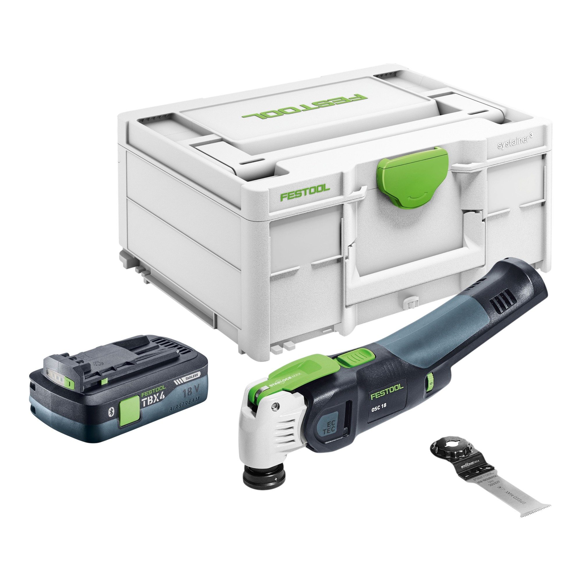 FESTOOL Akku-Multifunktionswerkzeug OSC 18 E-Basic Akku Oszillierer 18 V Starlock Max Brushless