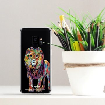 DeinDesign Handyhülle Löwe Tiere Design Lion Colorful Art By P.D. Moreno, Samsung Galaxy S9 Silikon Hülle Bumper Case Handy Schutzhülle