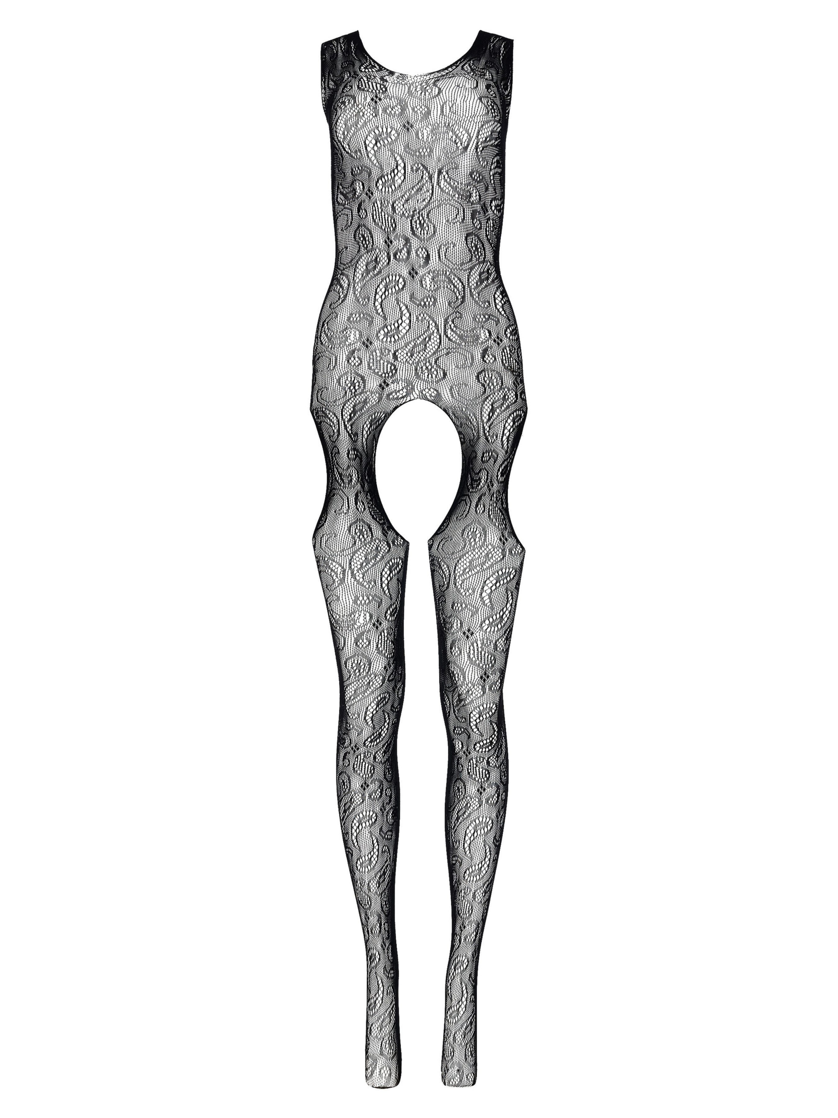 Elegant Love Bodystocking-Ouvert Sexy Strumpfbody, Dessous mit offenem Schritt, Netz-body Catsuit Stilvolle Reizwäsche für Damen