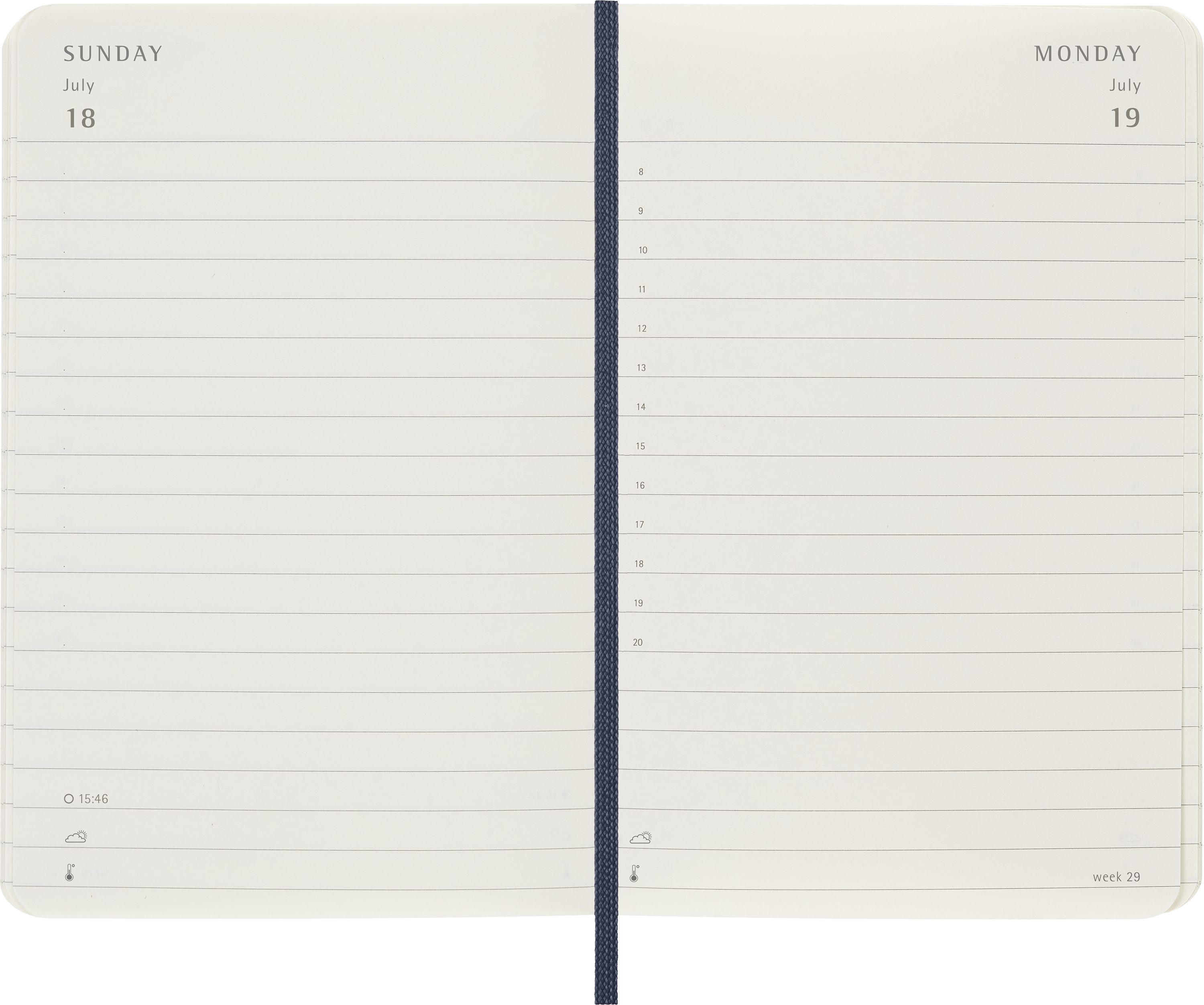MOLESKINE Buchkalender, MOLESKINE 12 MONATE TAGES NOTIZKALENDER 2027 - SOFTCOVER - P/A6 - BLAU