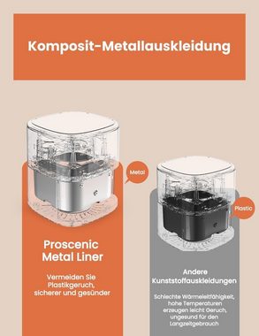 Proscenic Heißluftfritteuse T22, 1500,00 W, 3D-HF-Zirkulationstechnologie, 5L Fassungsvermögen, APP, 11 Rezepte