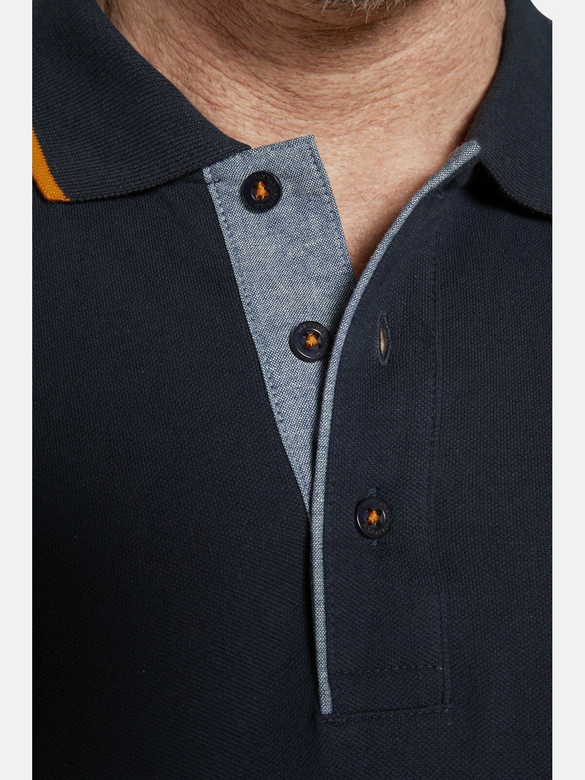 Jan Vanderstorm Langarm-Poloshirt LOKI mit Flachstrickkragen – Bild 5 von 5