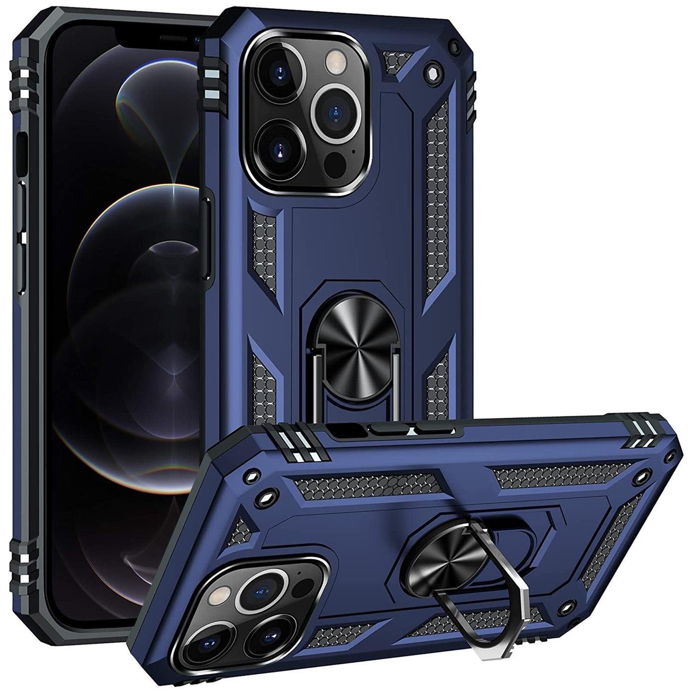 CoolGadget Handyhülle Armor Shield Case für Apple iPhone 12 Pro Max 6,7 Zoll, Outdoor Cover Magnet Ringhalterung Handy Hülle für iPhone 12 Pro Max
