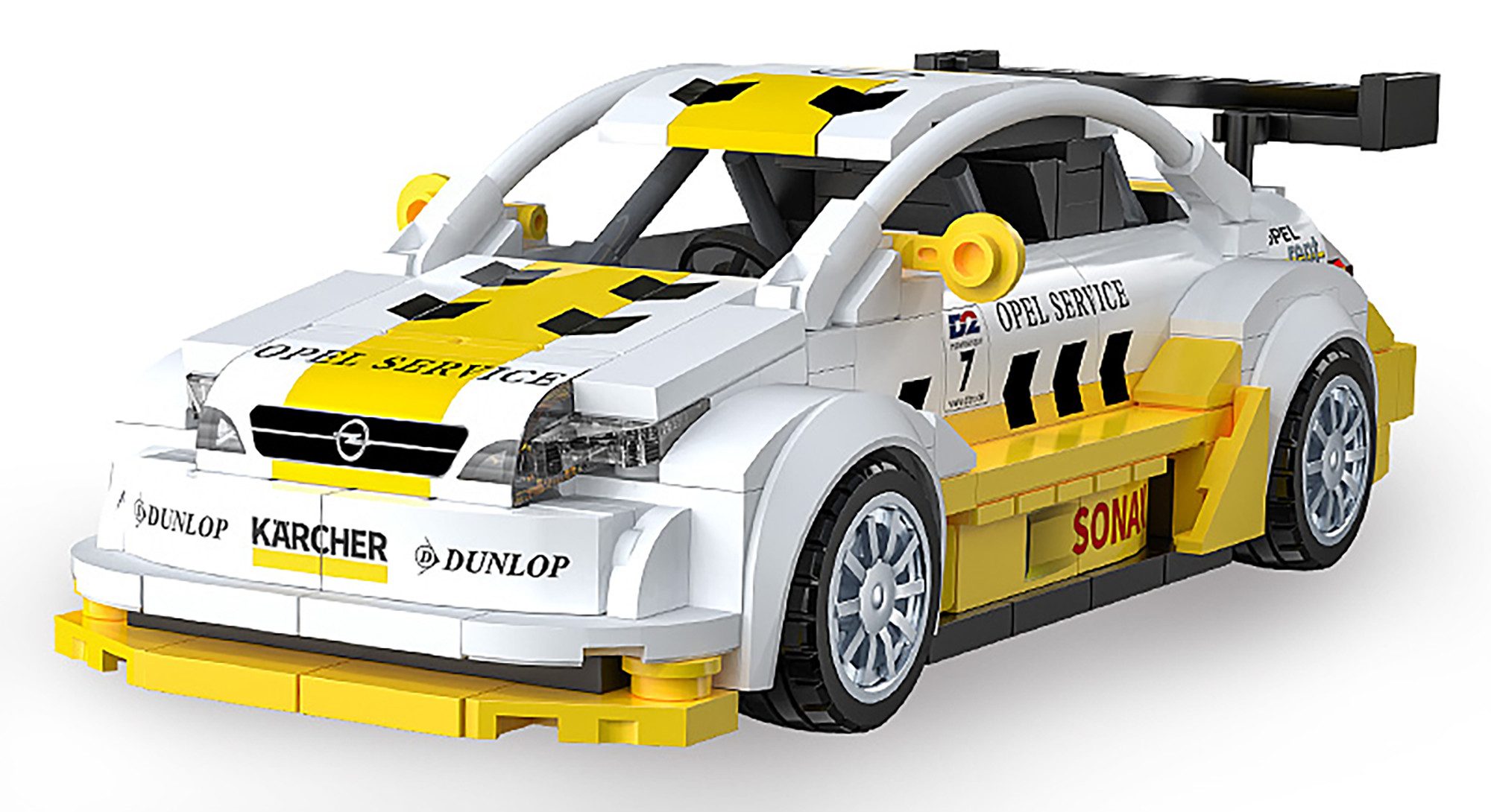 Jamara CaDA, Brick, Opel Astra V8 Coupe weiß (402922) Konstruktions-Spielset, (305 St), im Maßstab 1:24