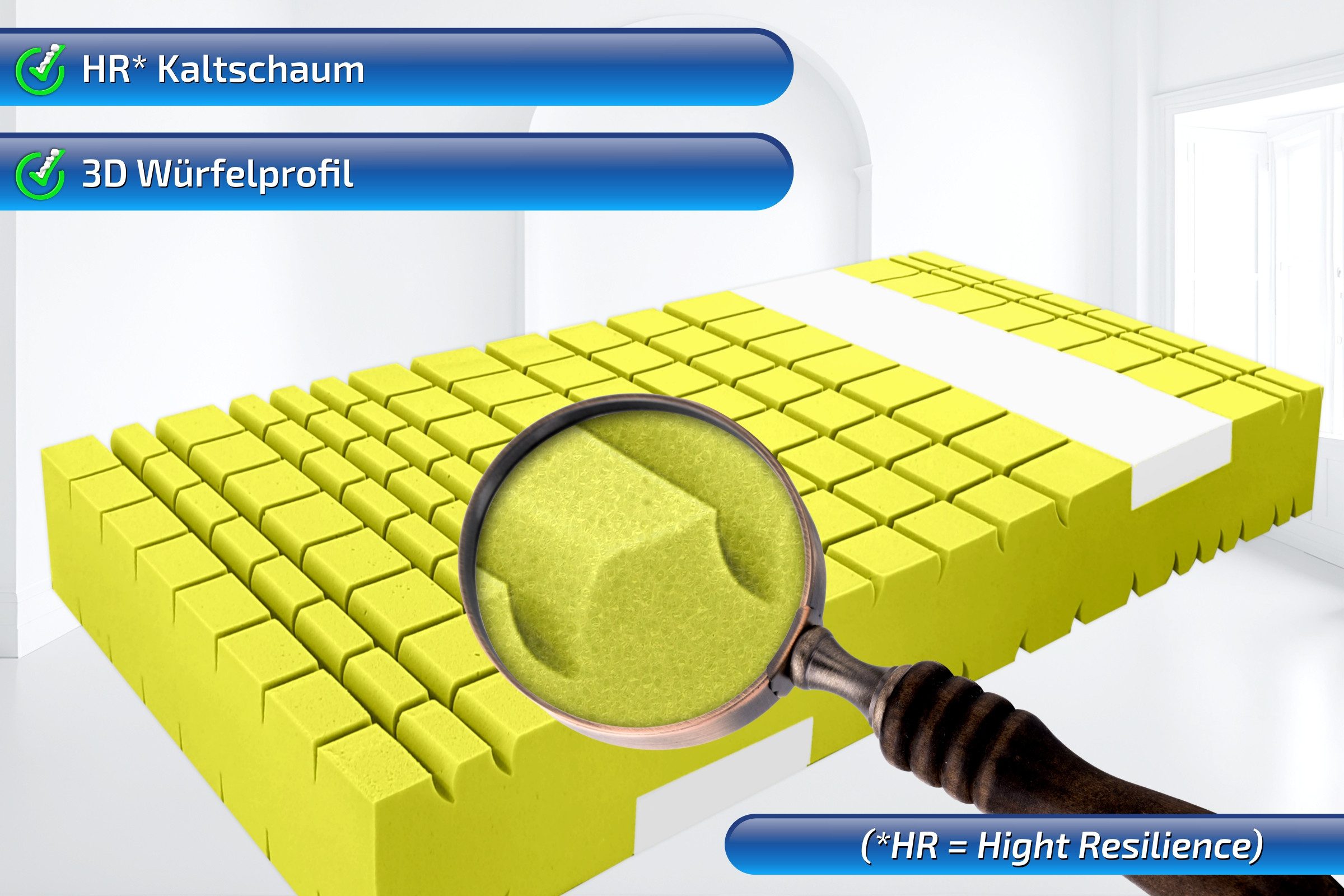 Kaltschaummatratze Terramed Visco 9 Zonen Matratze Visco-Schulterzone bester Kaltschaum, Matratzen Perfekt, 24 cm hoch, (Patentierte Würfelschnitt Technik, optimale Anpassung), hohes Raumgewicht und Visco - Schulterzone
