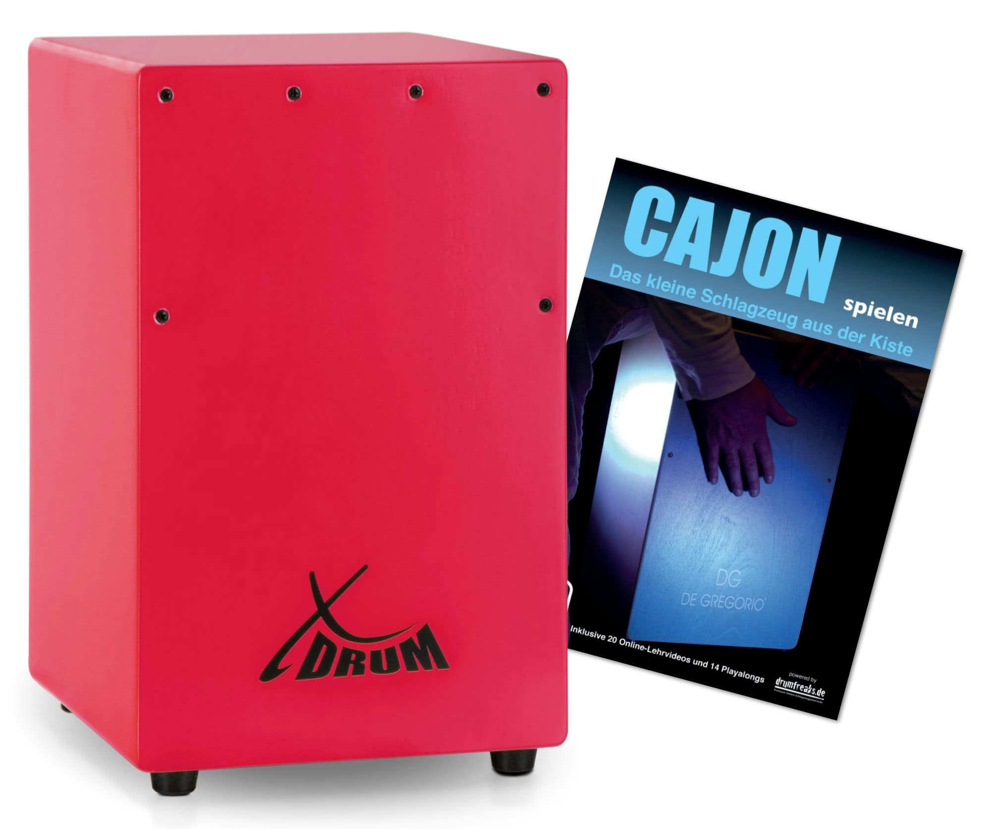 XDrum Cajon KC-37 Kinder-Cajon & Schule Set,Snare-Effekt durch stimmbare Gitarrensaiten, Inkl. Innensechskantschlüssel, Kleine Cajon speziell für Kinder - Nur 36 cm hoch
