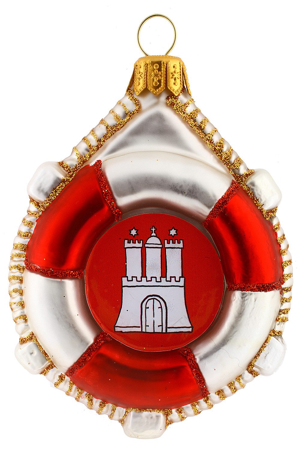 Hamburger Weihnachtskontor Christbaumschmuck Rettungsring Hamburg Wappen, D günstig online kaufen