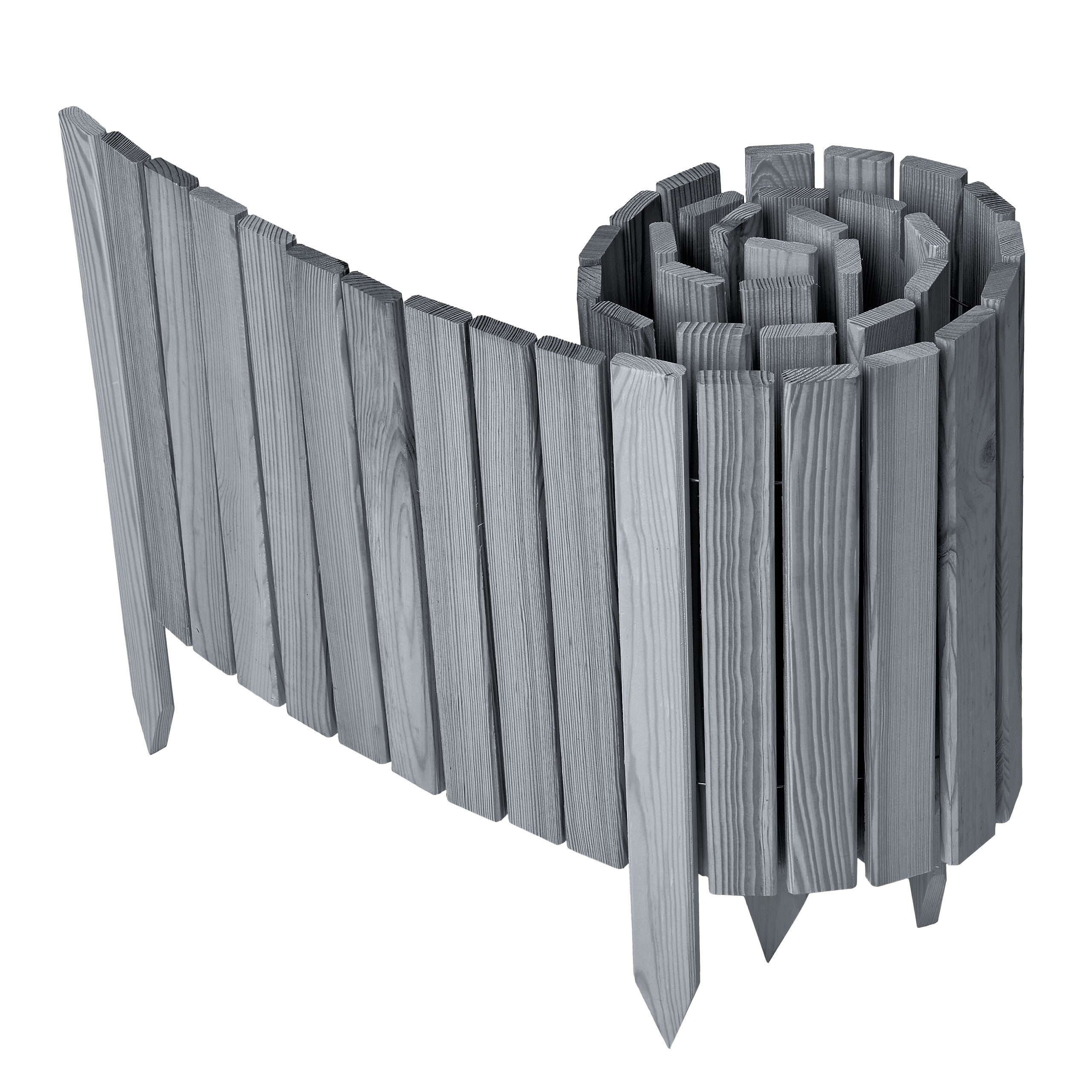 Garronda Rasenkante Beetumrandung Holz flexibel Garten Rollborder 200cm GD-0149