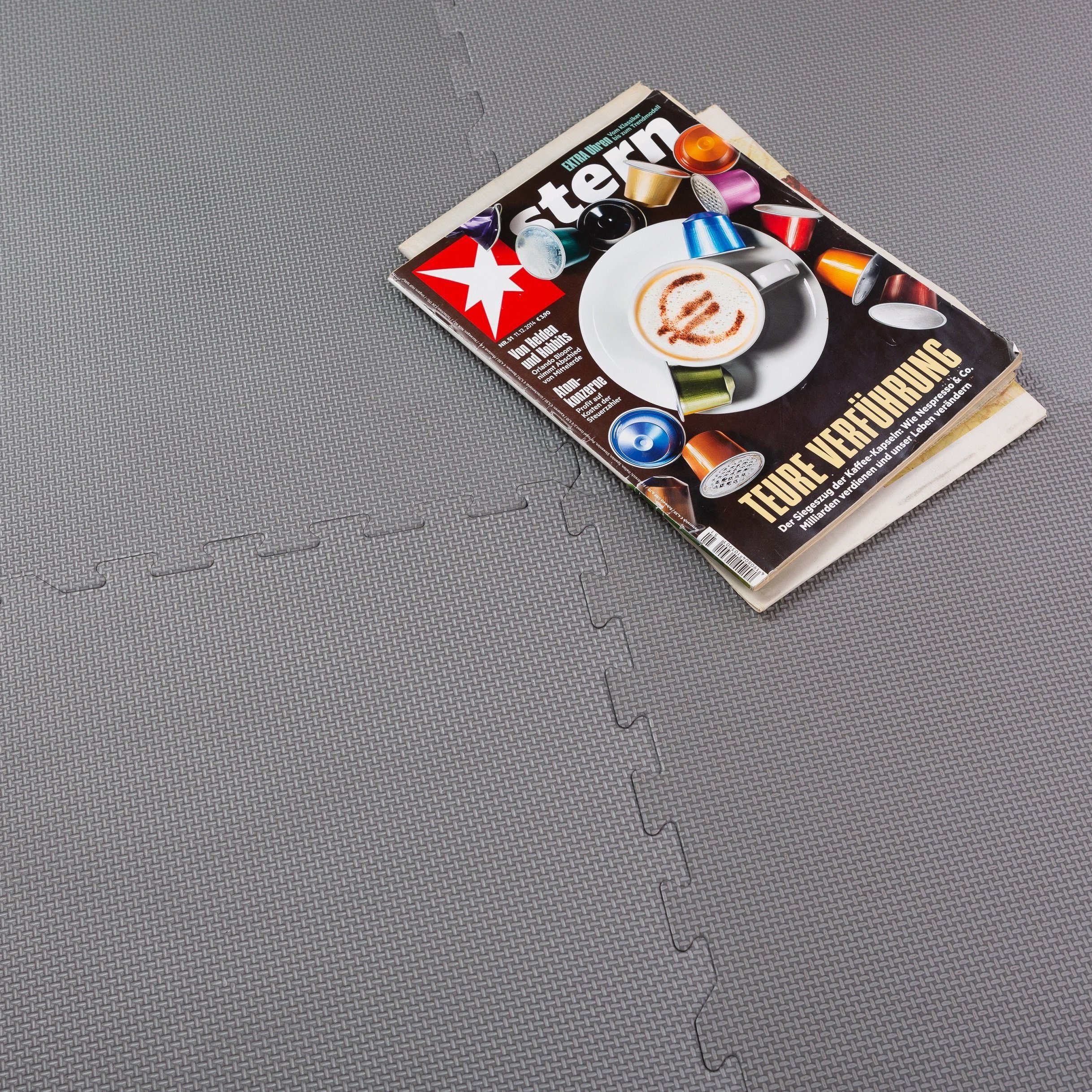BodenMax® bodenschutzmatte BodenMax puzzle, Bodenturnmatte 108stück=9.96m²(10.24€/m²)grau 30x30x1cm sportmatte