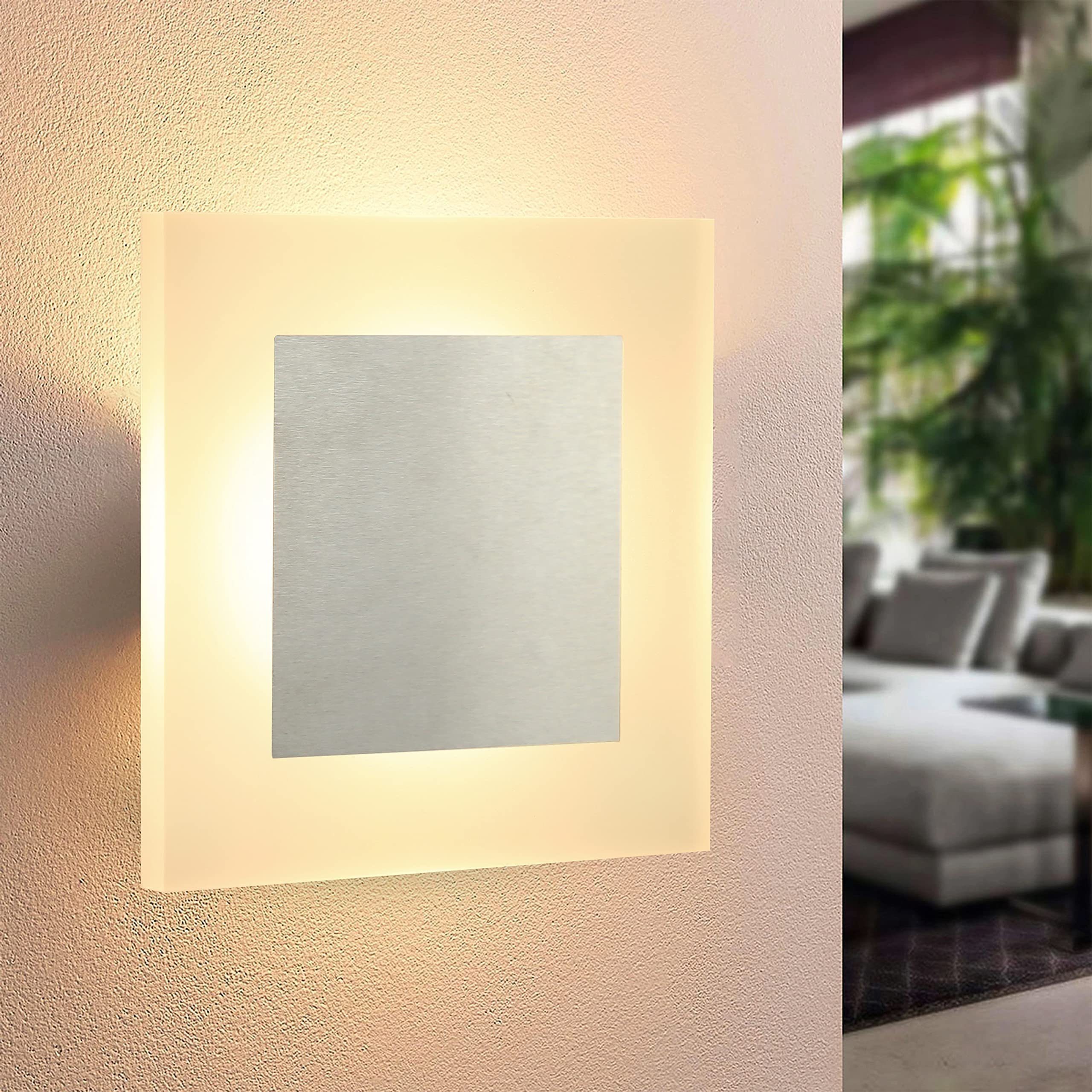 ZMH LED Wandleuchte innen Wandleuchte Flur modern Wand Beleuchtung, LED fest integriert Quadrat