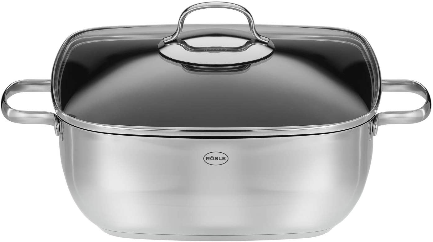 RÖSLE Bratpfanne RÖSLE Schmorkasserolle Schmortopf eckig hoch STYLE 28 cm Antihaft