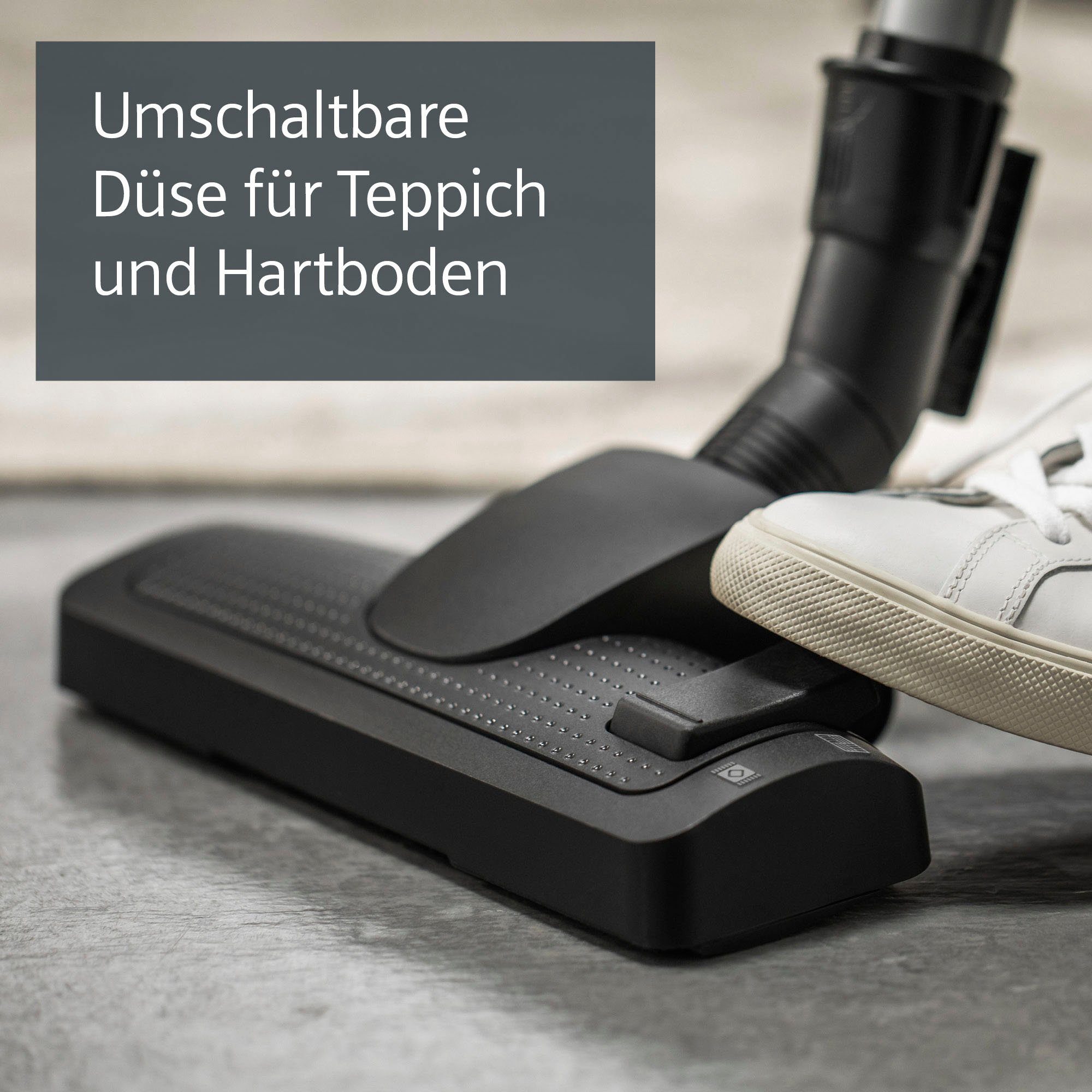 SIEMENS Bodenstaubsauger iQ300 plus VSP3T212, Made in Germany, Hygiene-Filter, kompakt, 900 W, mit Beutel, für Hartboden/Teppich, Turbodüse, XXL-Polsterdüse, la – Bild 4 von 5