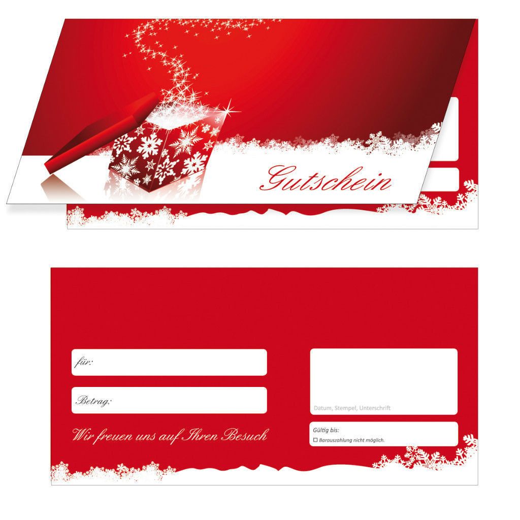 Geschenkkarte Geschenkgutscheine Premium Weihnachten 4-seitig