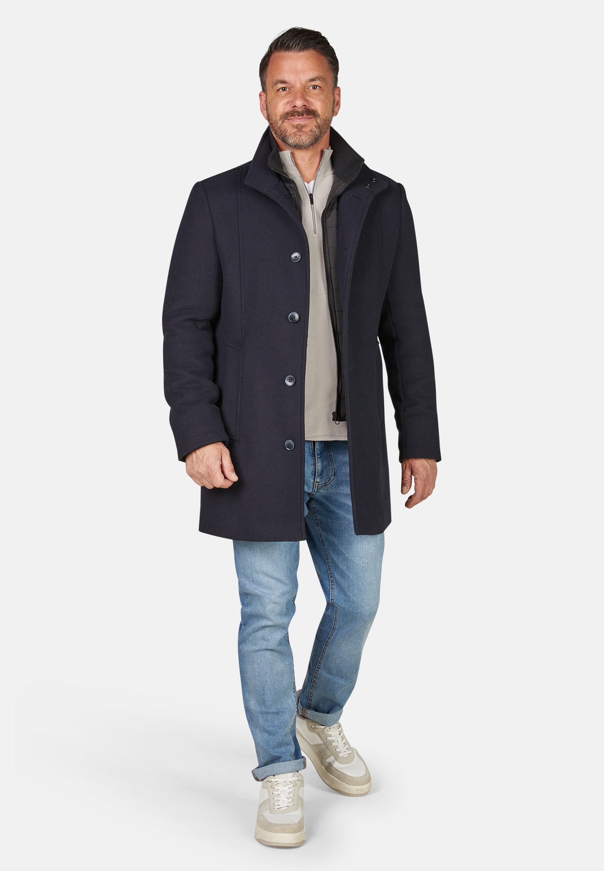 Calamar Wollmantel Eleganter Wollmantel Twill