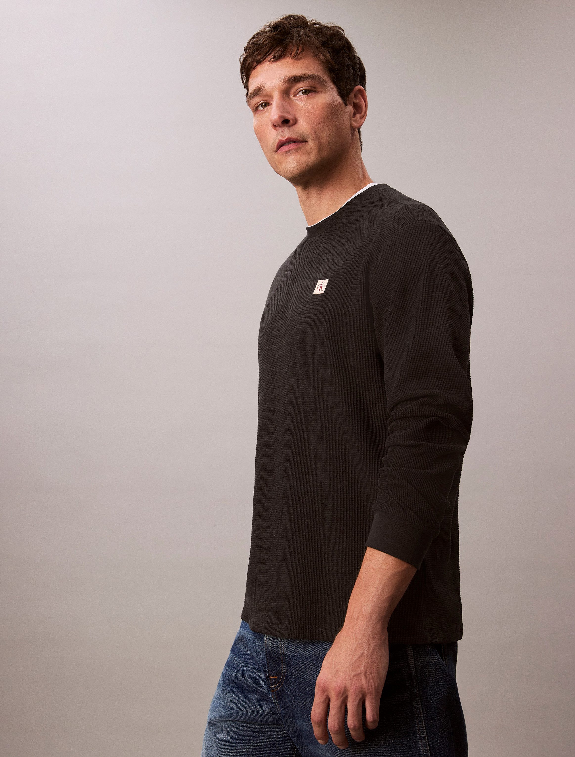 Calvin Klein Jeans Langarmshirt LS WAFFLE günstig online kaufen