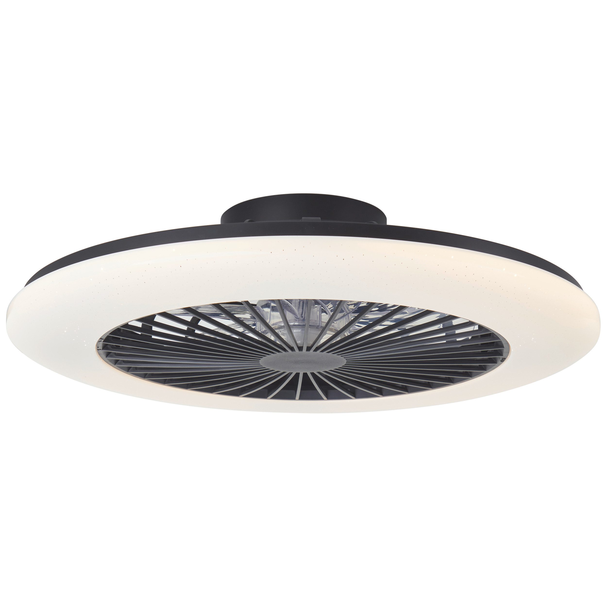 Brilliant LED Deckenleuchte Salerno, Dimmfunktion, Farbsteuerung, Nachtlichtfunktion, RGB, Timerfunktion, LED fest integriert, RGB, warmweiß - kaltweiß, 58 cm mit Ventilator, 6800 lm, dimmbar, RGB, CCT