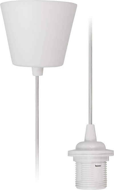 McShine Lampenfassung Lampenaufhängung McShine, E27 Fassung, weiß, 230V, 1,2m Kabel (Textilk