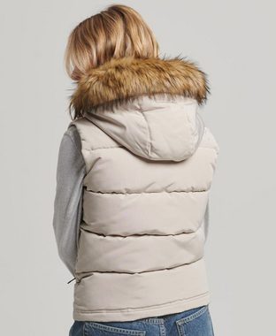 Superdry Steppweste EVEREST FAUX FUR PUFFER GILET Chateau Grey