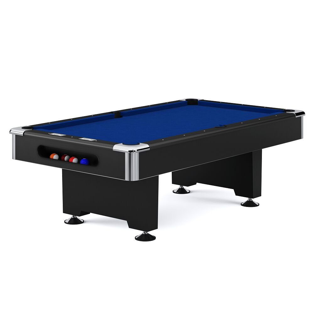 Automaten Hoffmann Billardtisch Billardtisch Club Pro in Schwarz, Turnier Schiefer Billardtisch in 8 ft oder 9 ft Simonis 860 Royal-Blue, 9 ft (Spielfeld 254x127 cm)