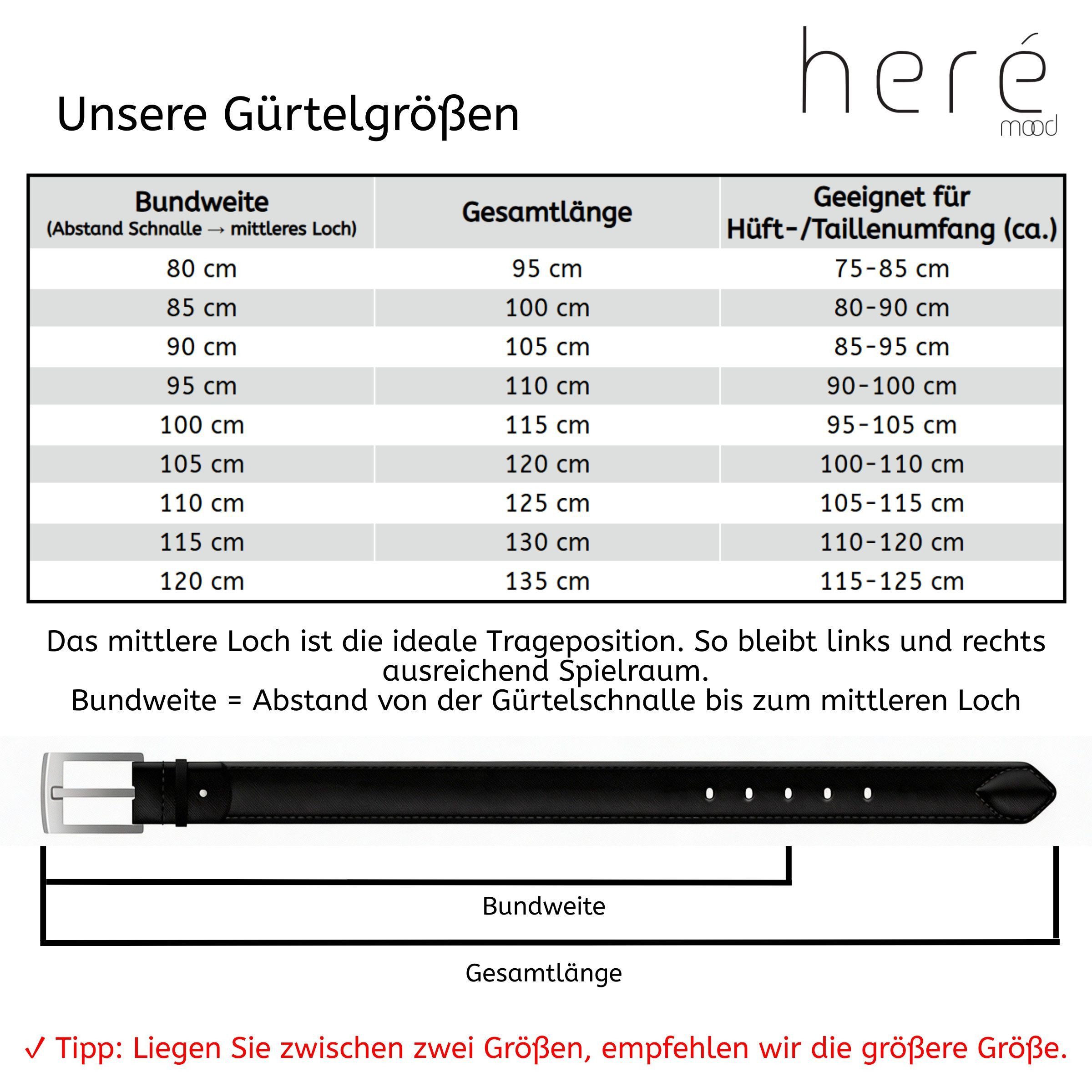 herémood Ledergürtel Gürtel Herren 4cm breit Ledergürtel Jeans Premium Geschenke für Männer (100 % Echtleder Gürtel handgefertigt, hochwertig verarbeitet, kürzb – Bild 4 von 5