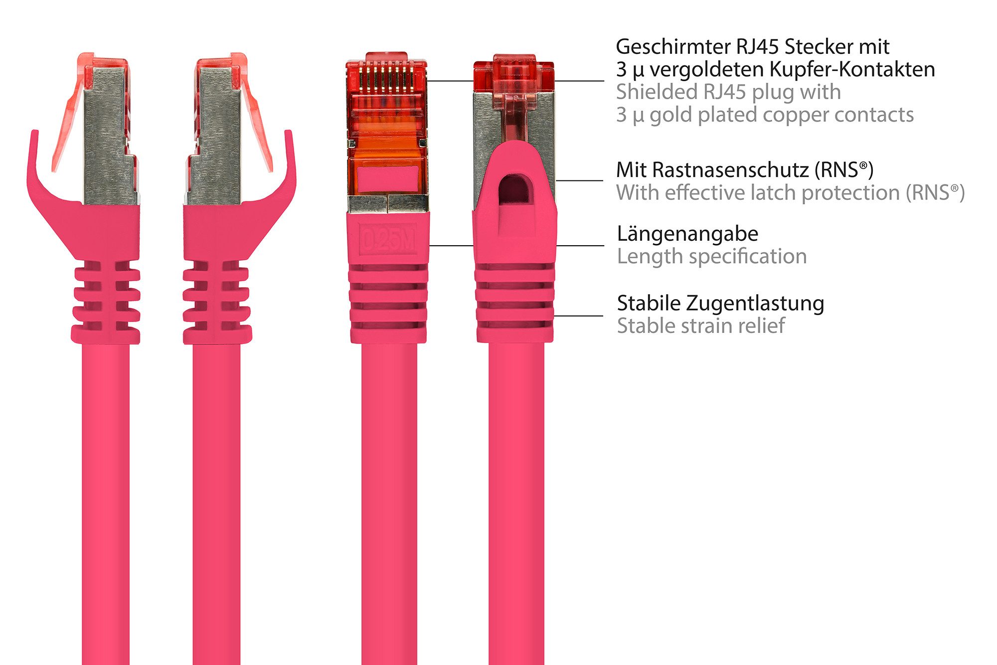 GOOD CONNECTIONS Patchkabel Ethernet Netzwerkkabel, RJ45 Stecker gerade, RJ45 Stecker gerade (15 cm)