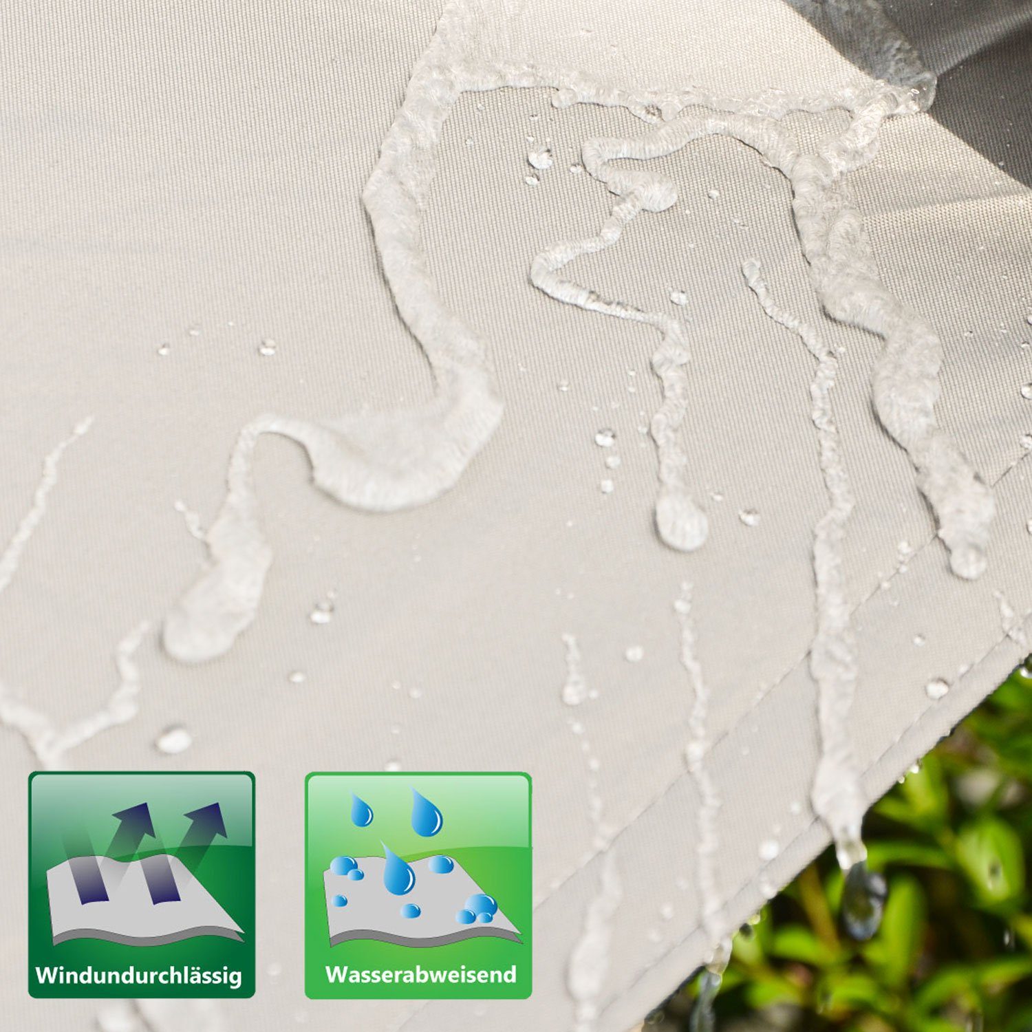 AMANKA Sonnensegel mit UV Schutz - 2 x 1 m Wasserdicht - Sonnenschutz für Garten & Balkon, Polyester Sonnenschutzsegel Rechteckig - Überdachung mit Regenschutz – Bild 4 von 5